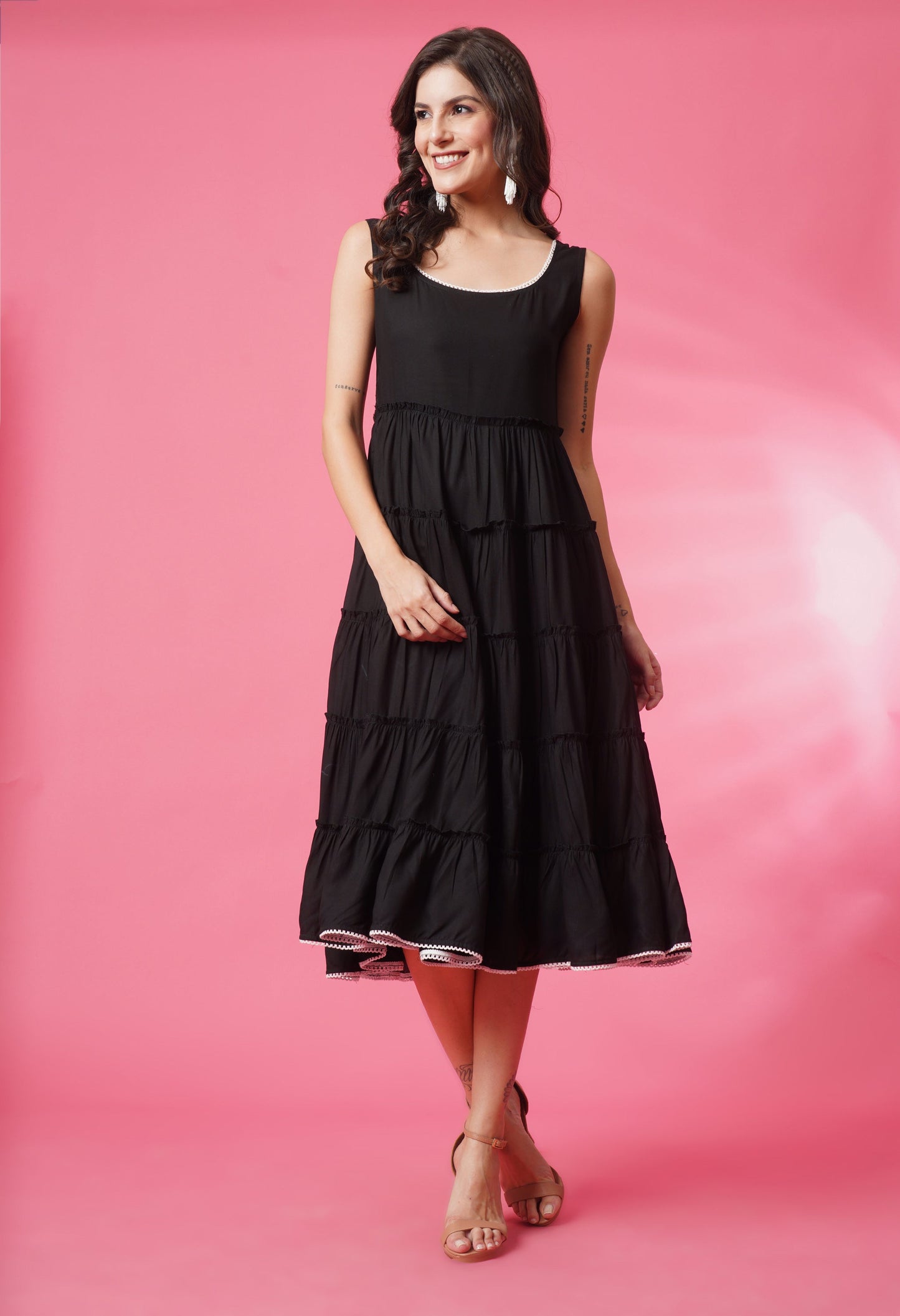 Velvet Night Tiered Dress