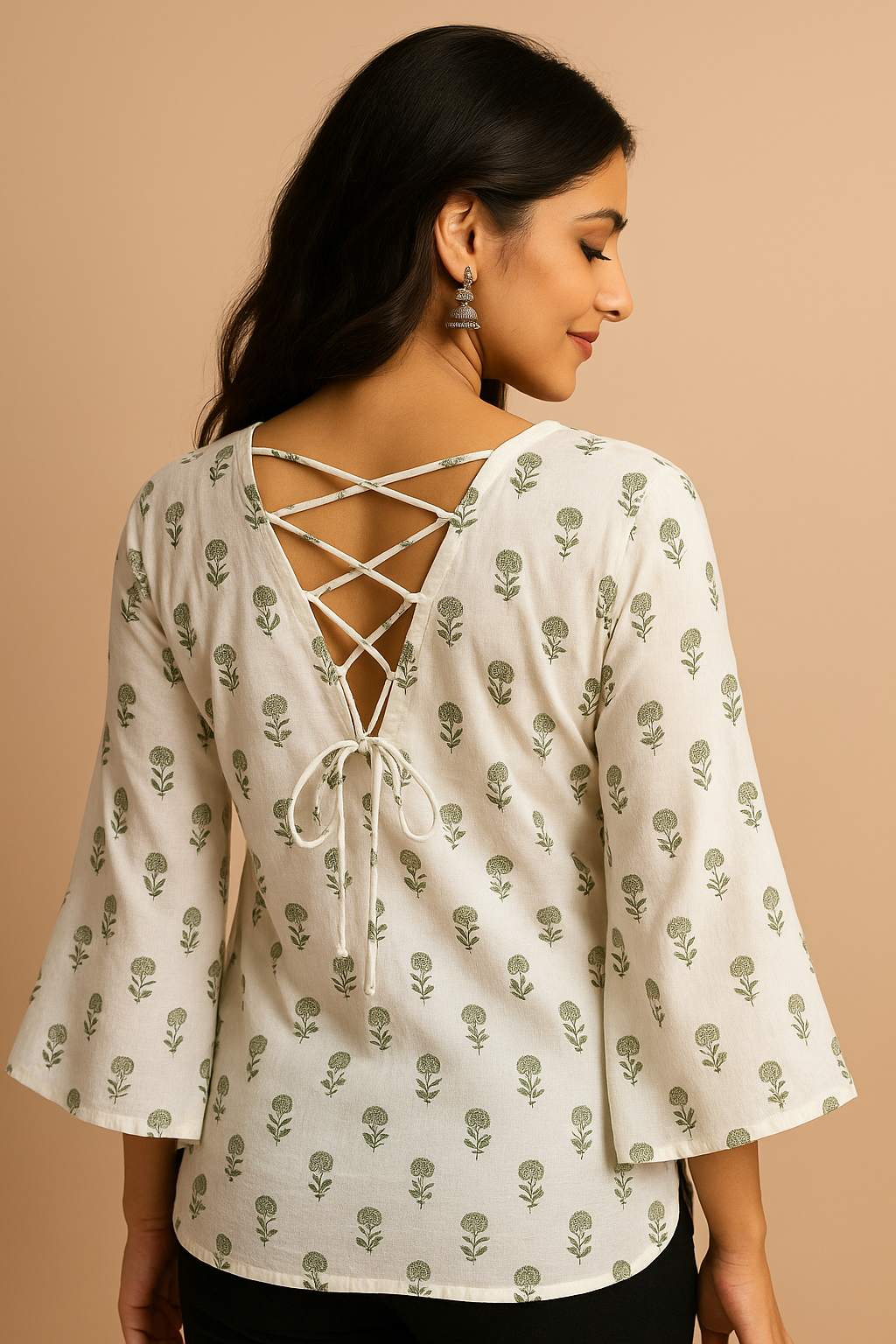 Gulbaan - Crisscross Back Cotton Top
