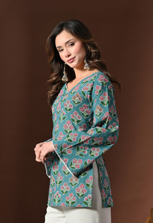 Amina - Emerald Corset back Short Kurta - KSAMA