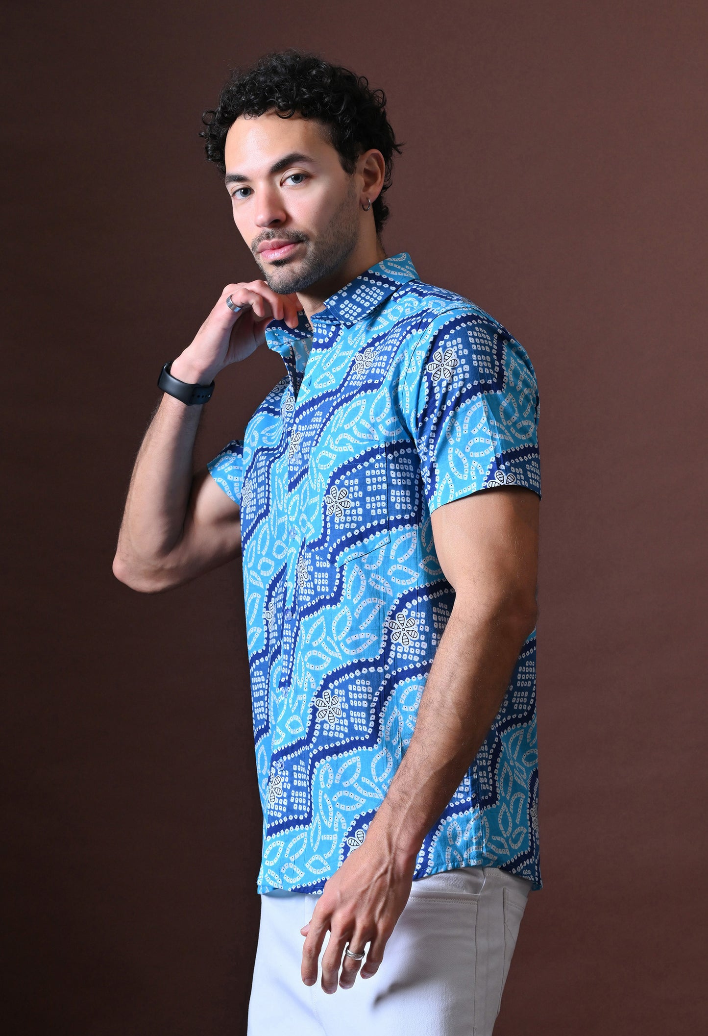 Neel - Printed Cotton Shirt (Half Sleeve)