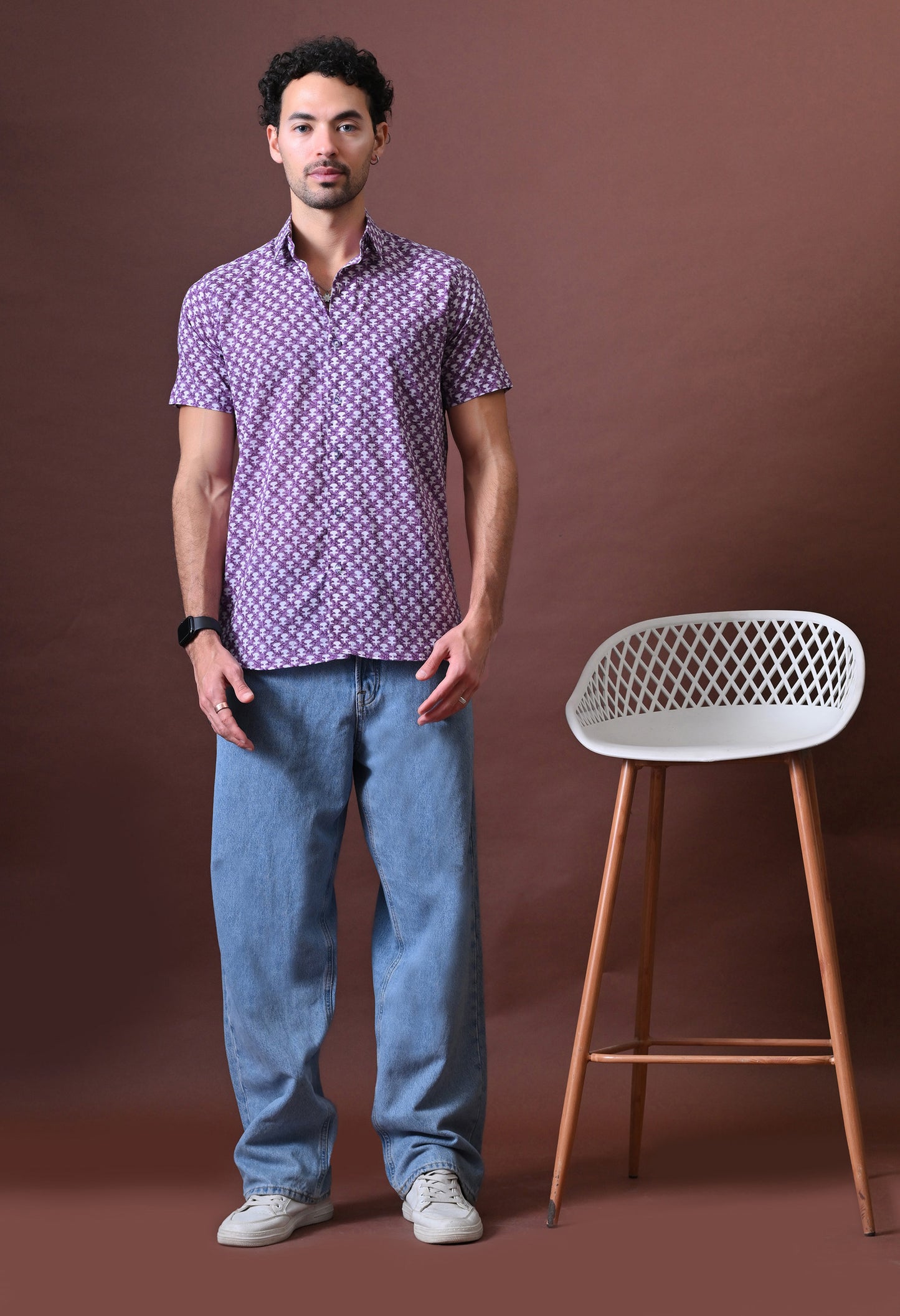 Sahir – Floral Printed Cotton Shirt (Half Sleeve)