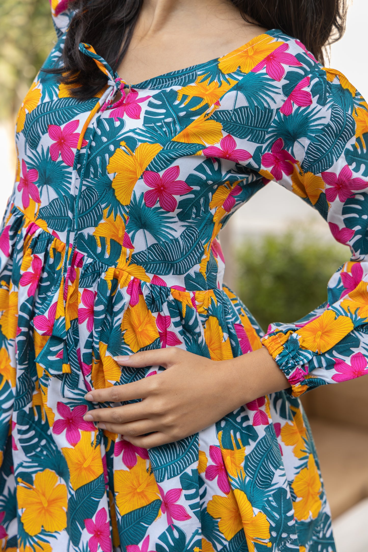 Garden Melody Peplum Top (Multicolor)