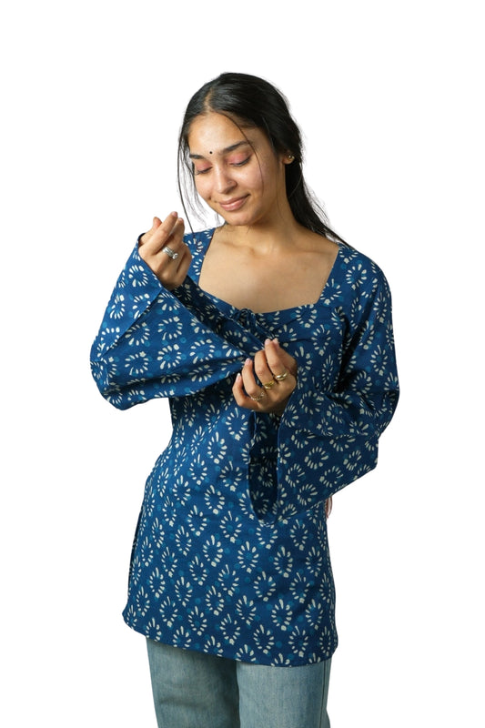 Tia – Open Back Kurti (Blue)