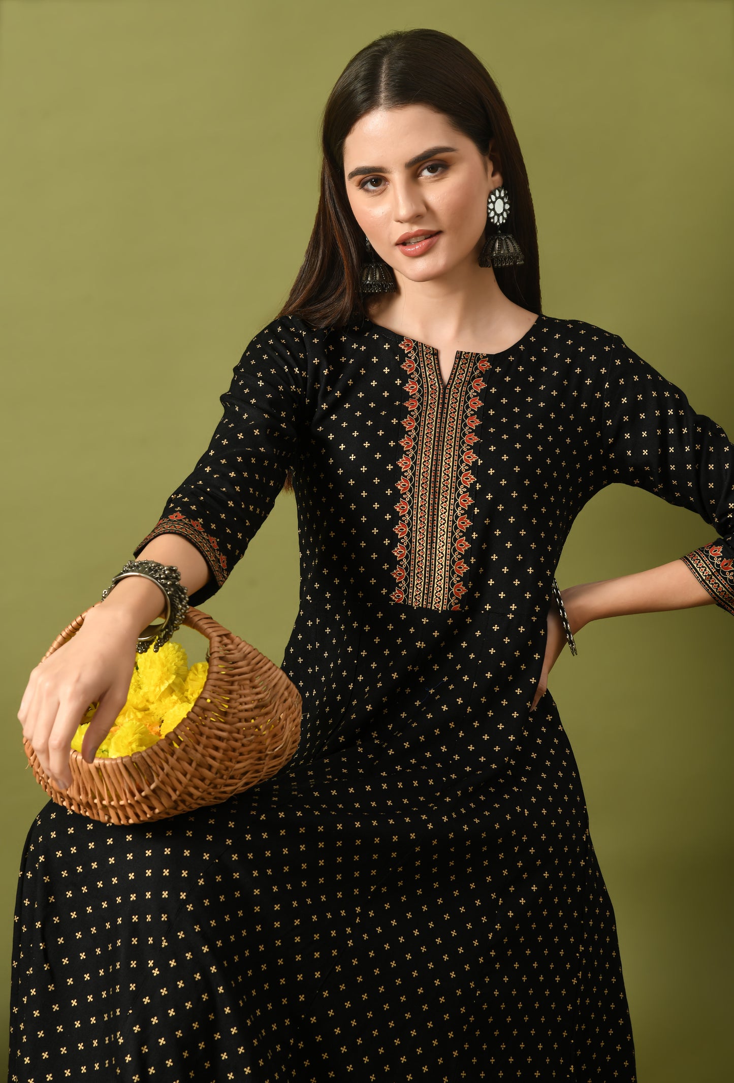 Zunaira – Black Polka Dot Anarkali Kurta