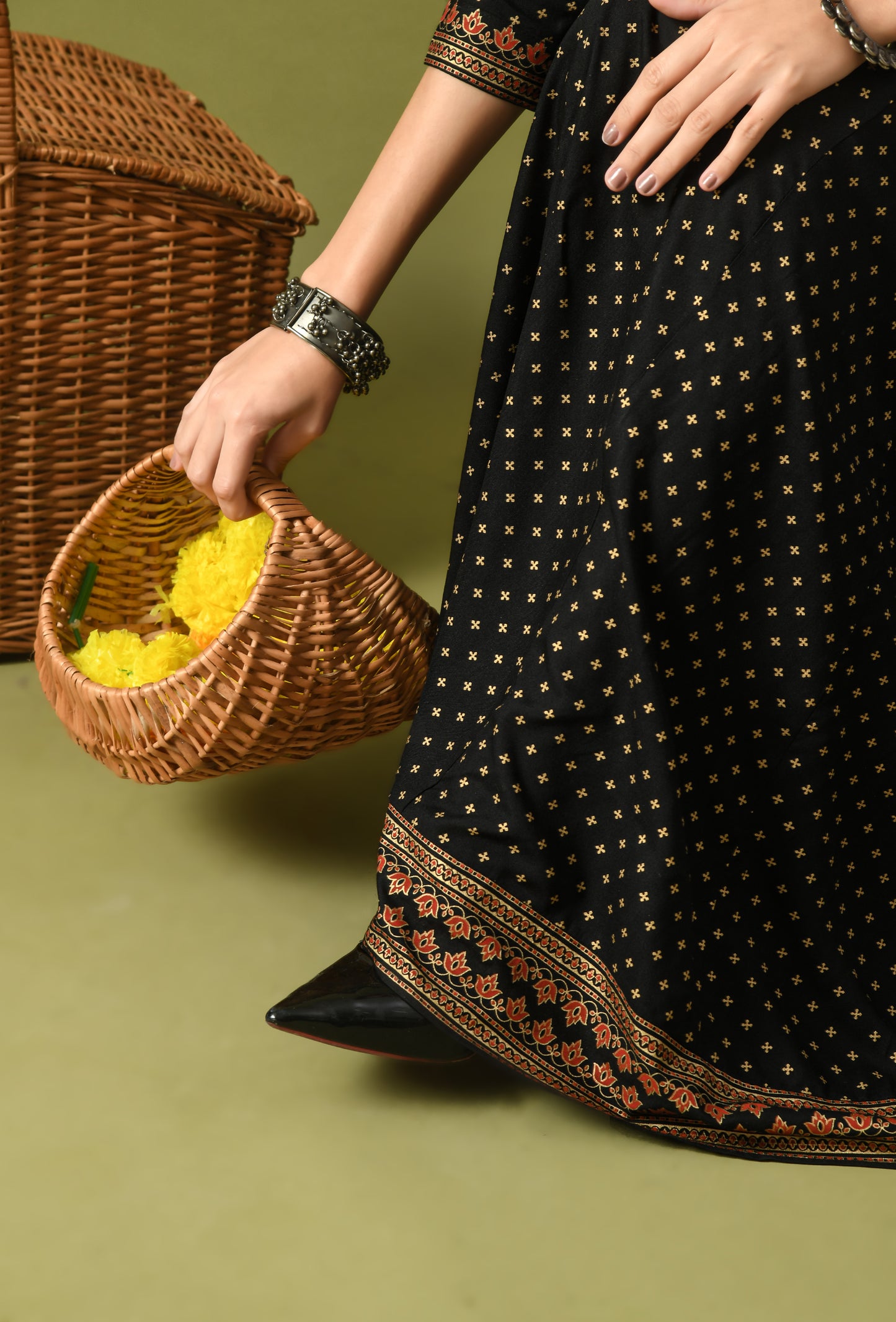 Zunaira – Black Polka Dot Anarkali Kurta
