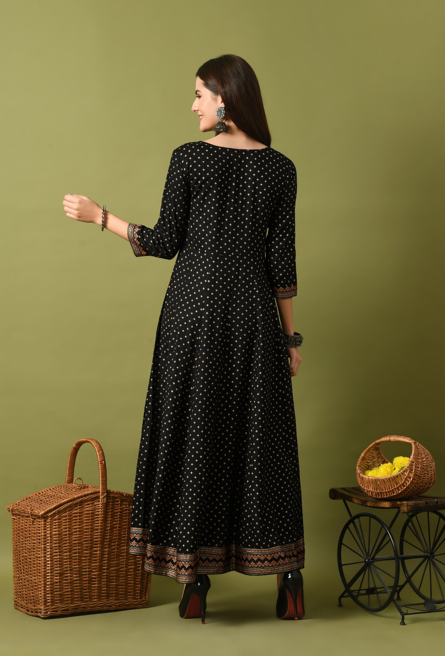 Zunaira – Black Polka Dot Anarkali Kurta