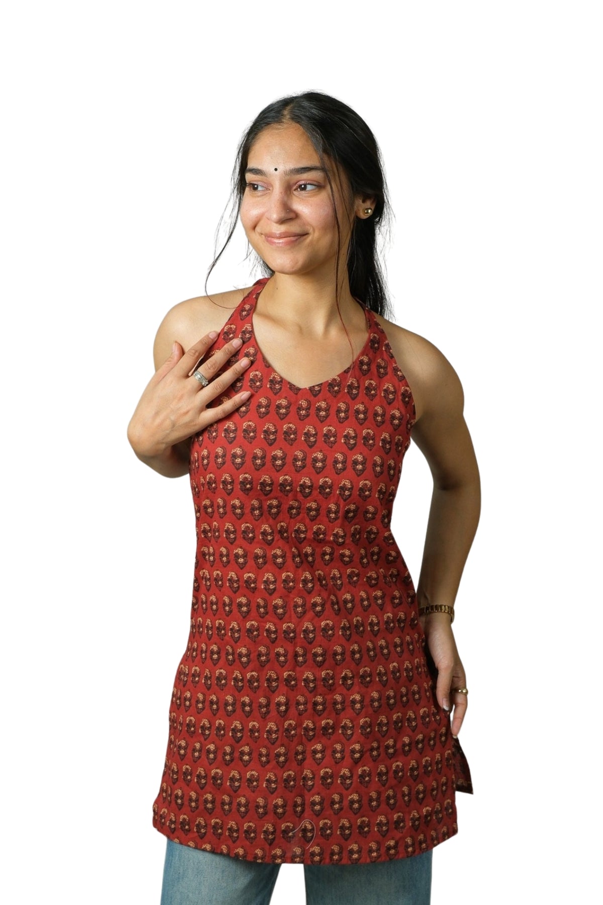 Evara – Halter Neck Top (Maroon)