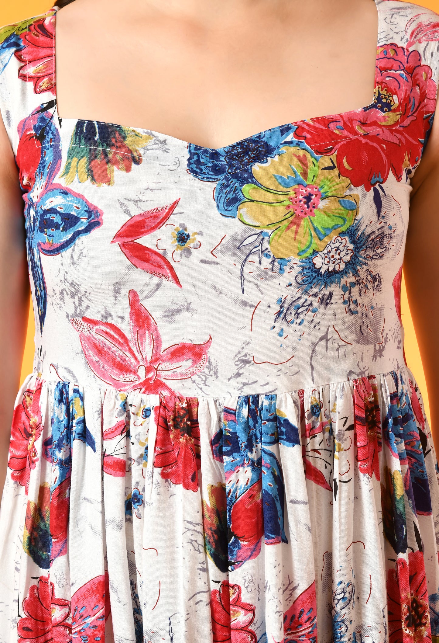 Garden Serenade Tiered Floral Dress
