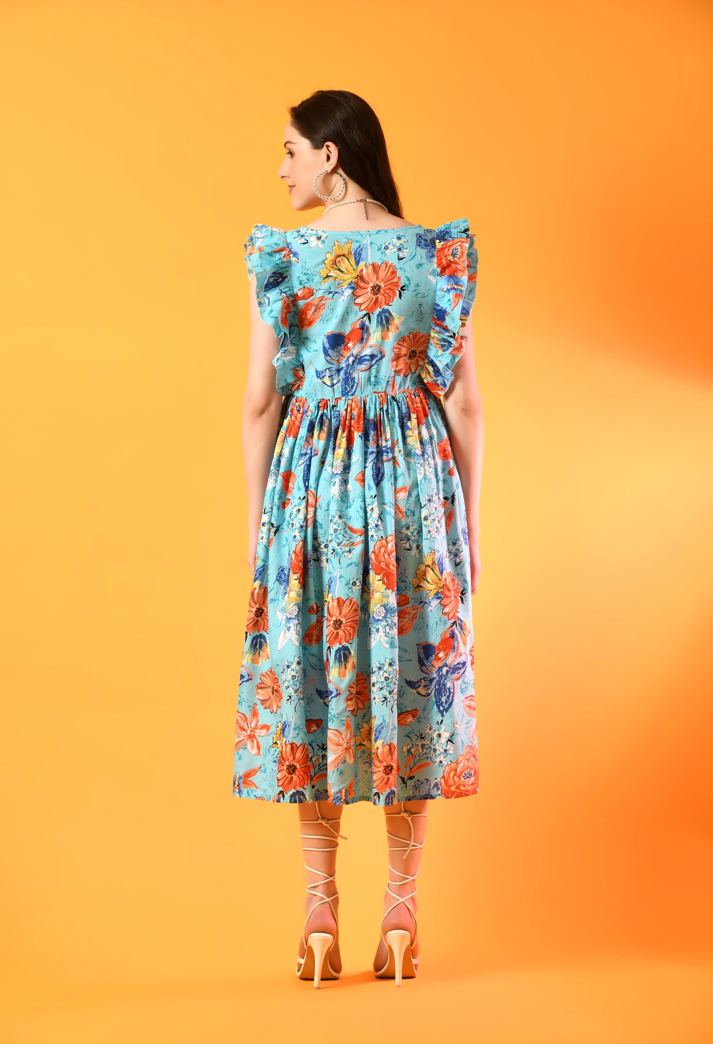 Floral Dreamscape Gathered Dress