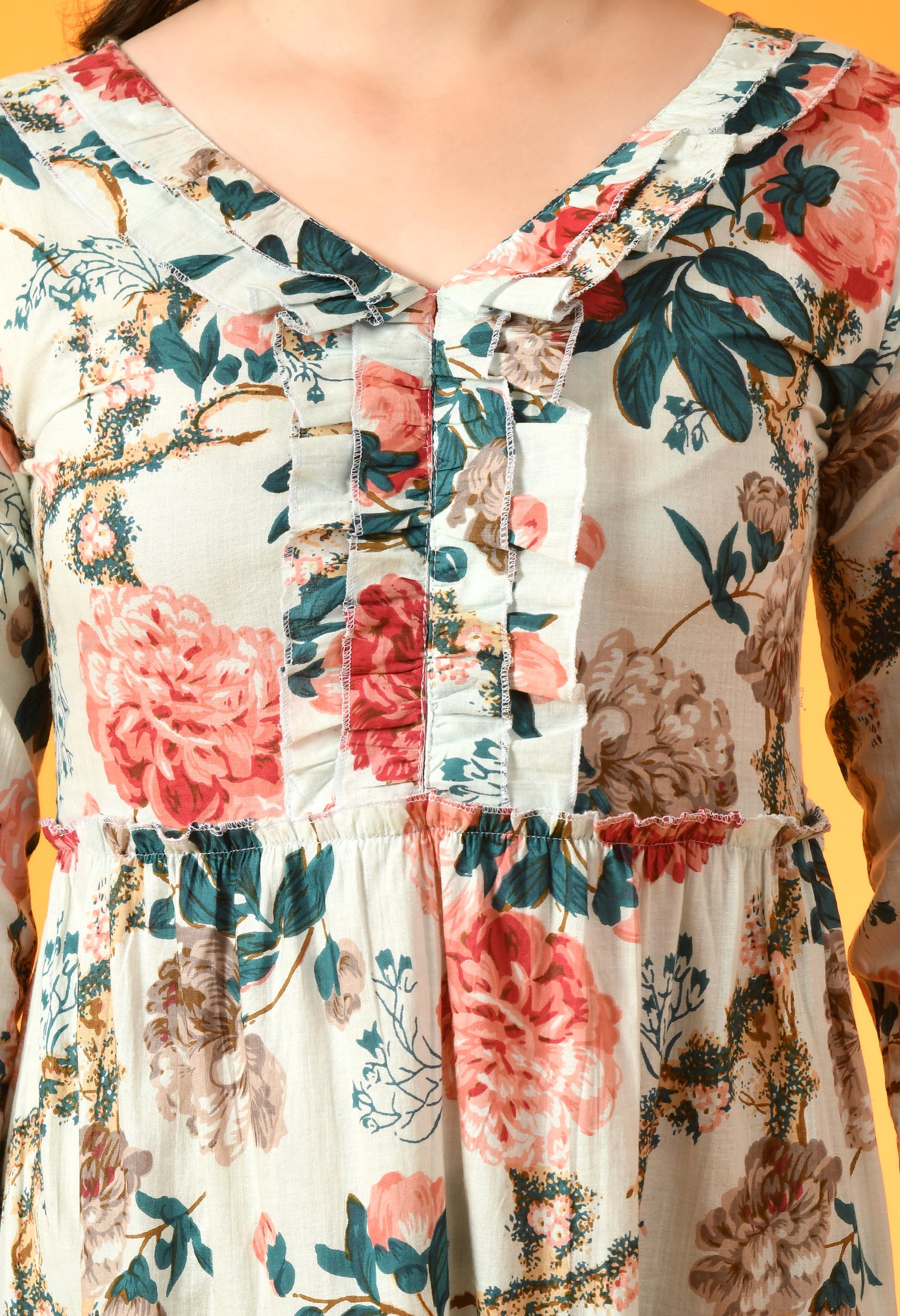 Petal Cascade Frill Dress