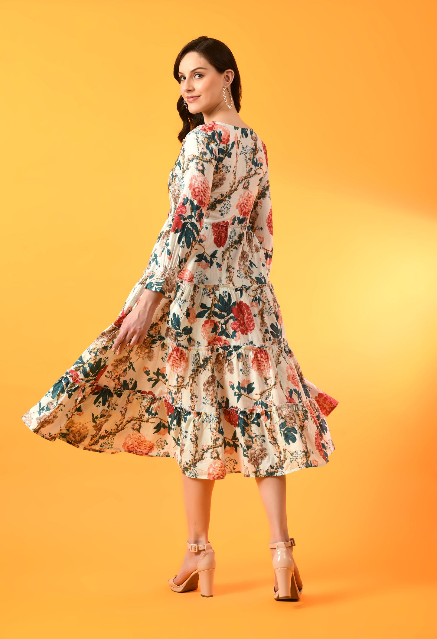 Petal Cascade Frill Dress