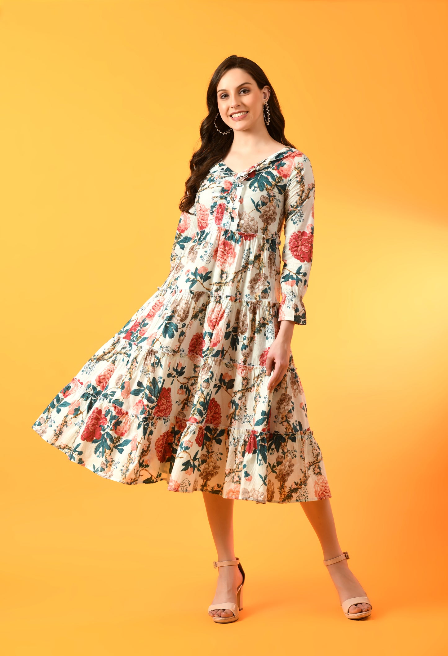 Petal Cascade Frill Dress
