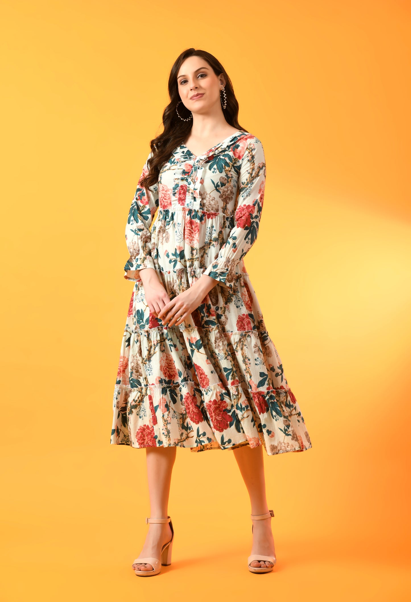 Petal Cascade Frill Dress
