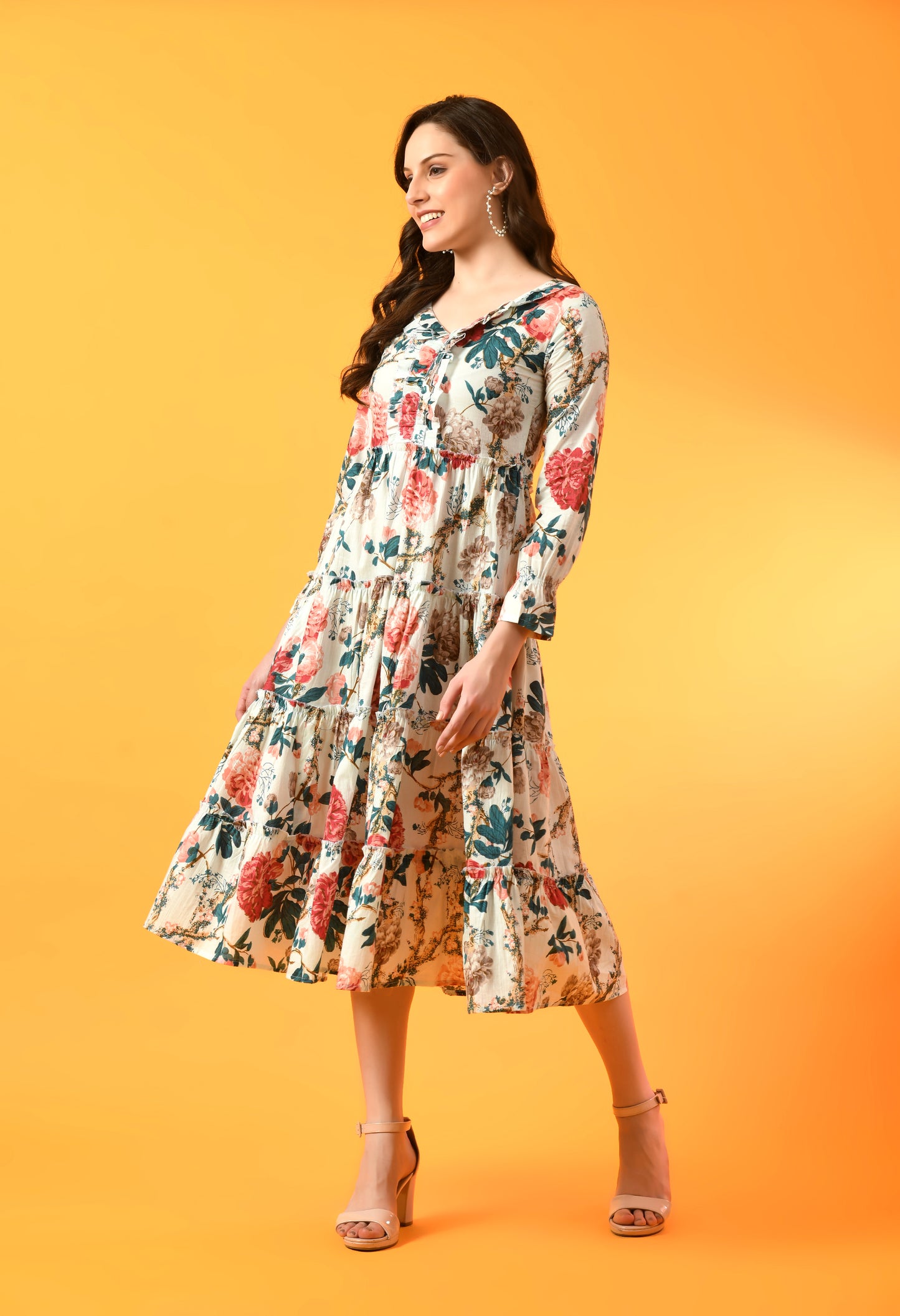Petal Cascade Frill Dress