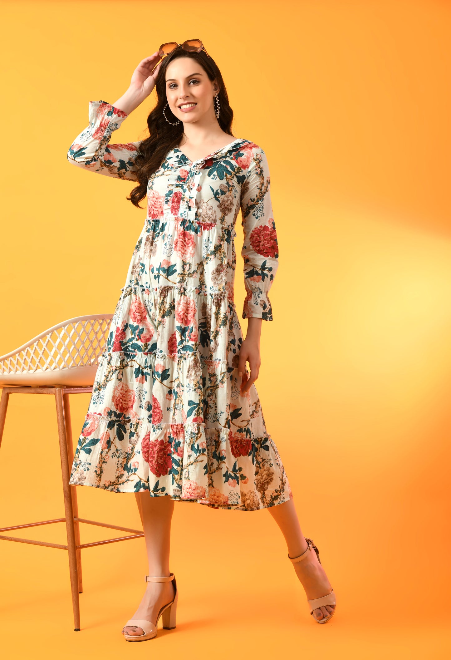 Petal Cascade Frill Dress