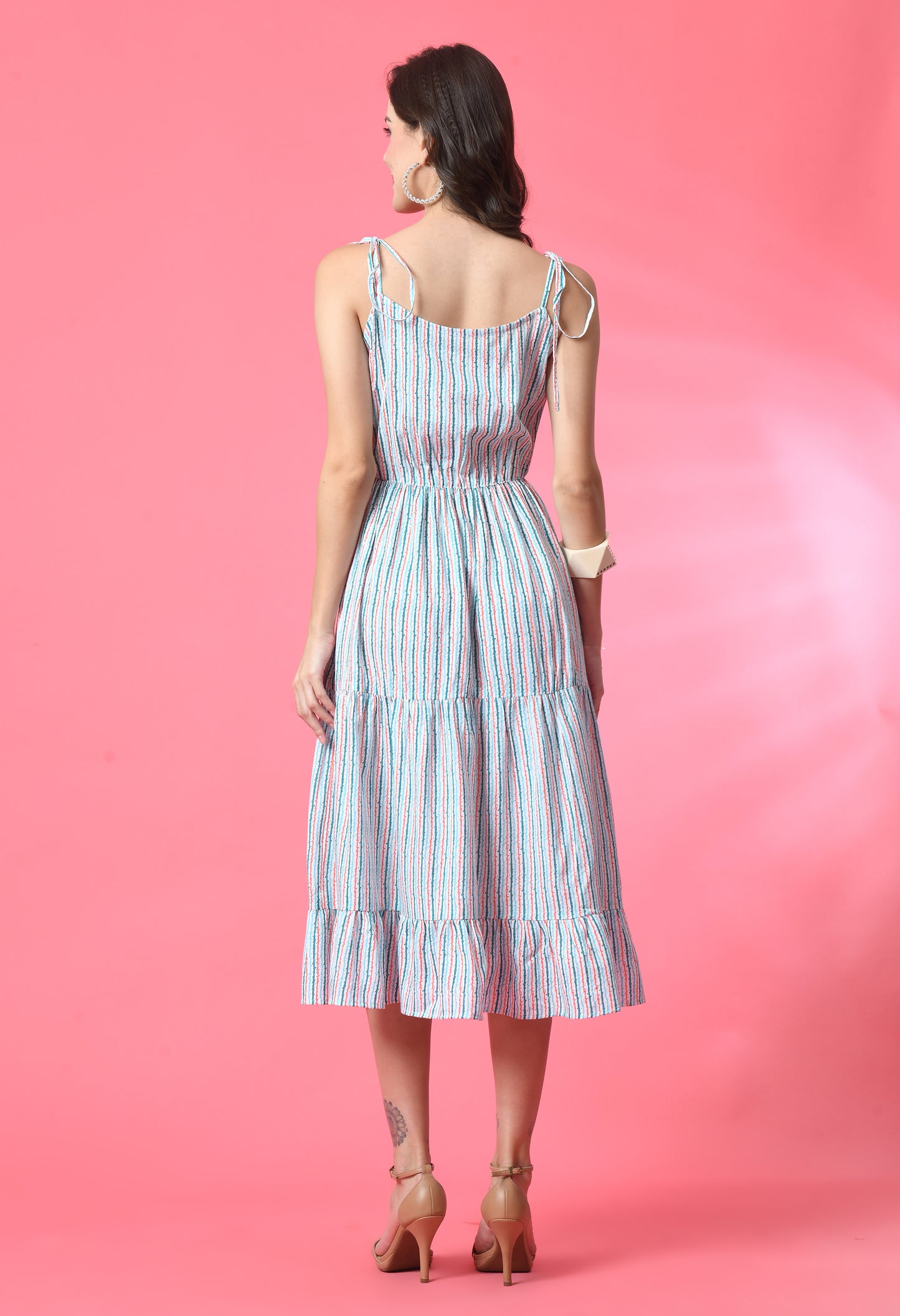 Striped Ocean Breeze Sleeveless Dress