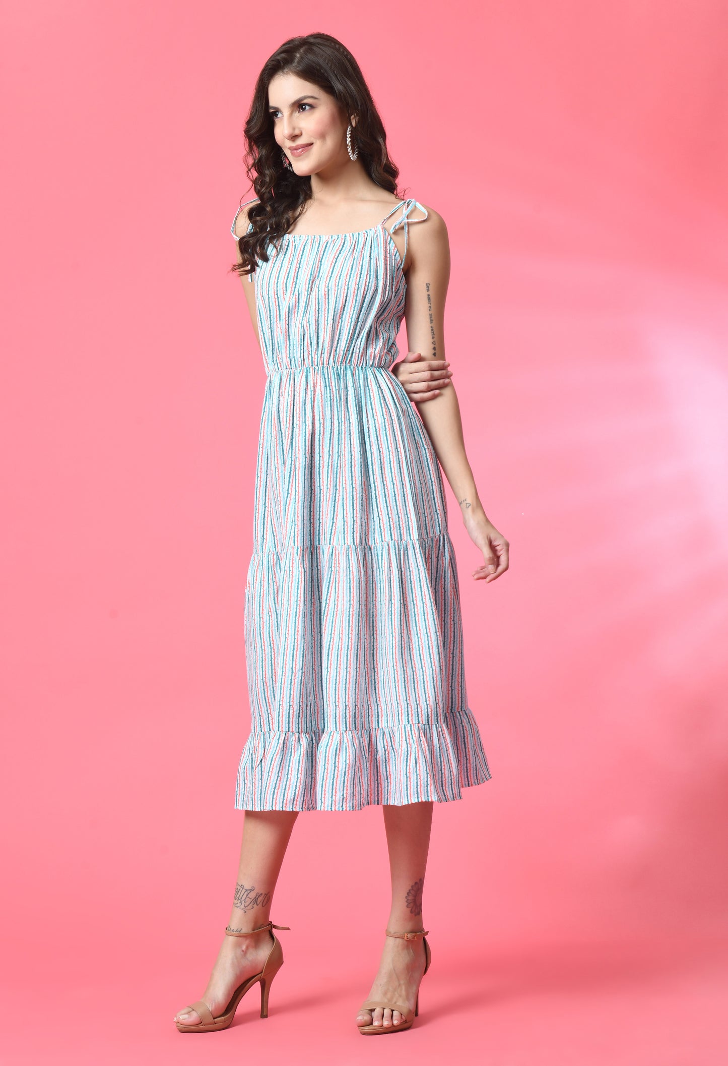 Striped Ocean Breeze Sleeveless Dress