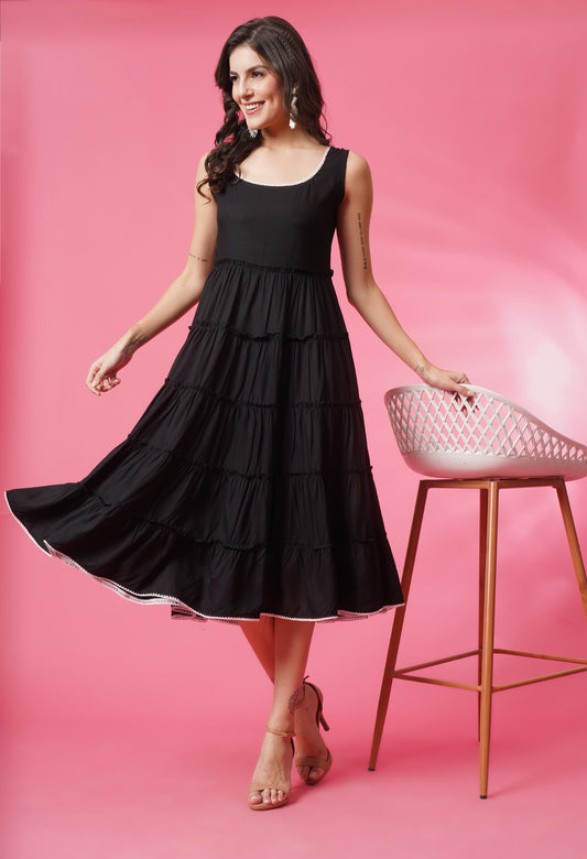 Velvet Night Tiered Dress