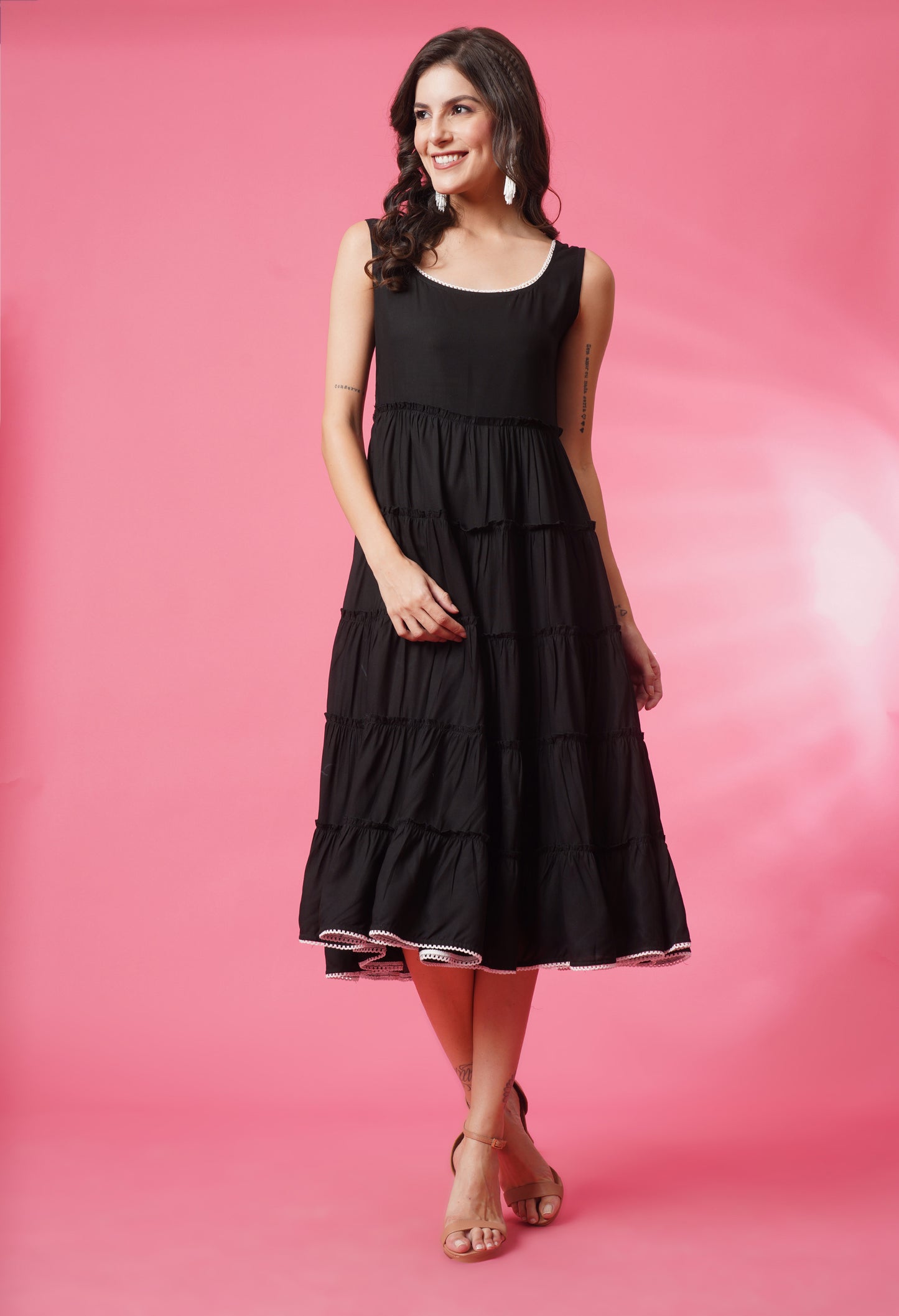 Velvet Night Tiered Dress