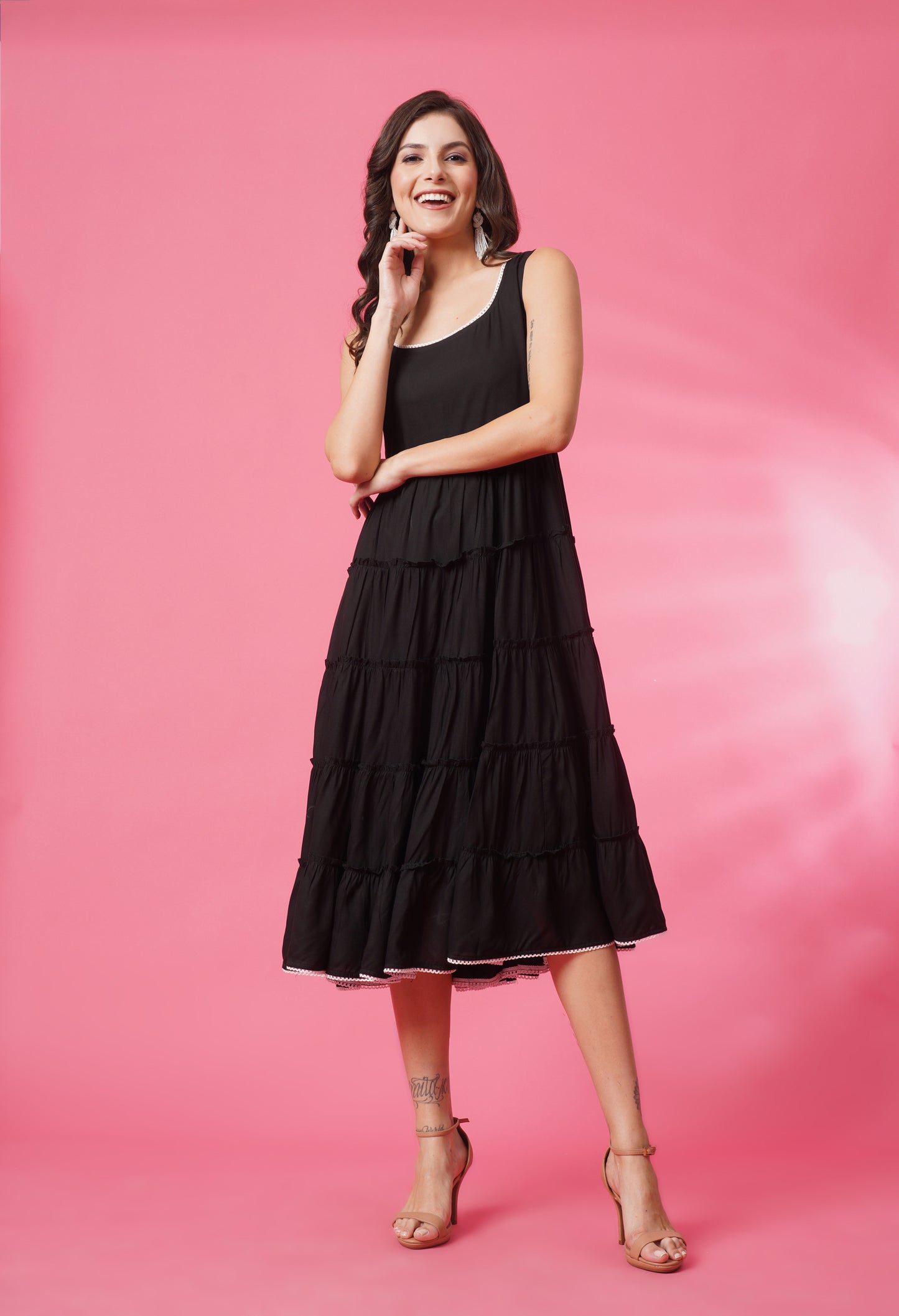 Velvet Night Tiered Dress