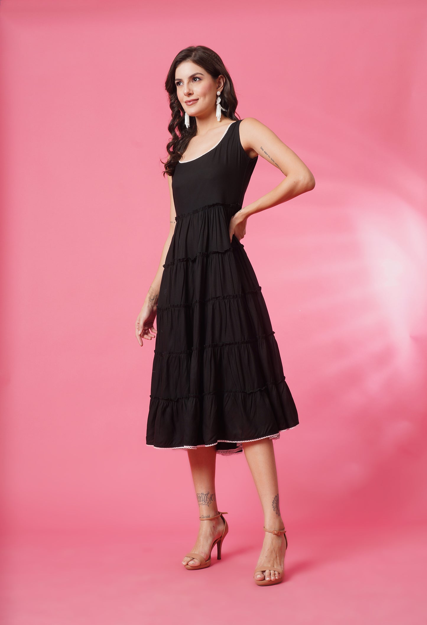 Velvet Night Tiered Dress