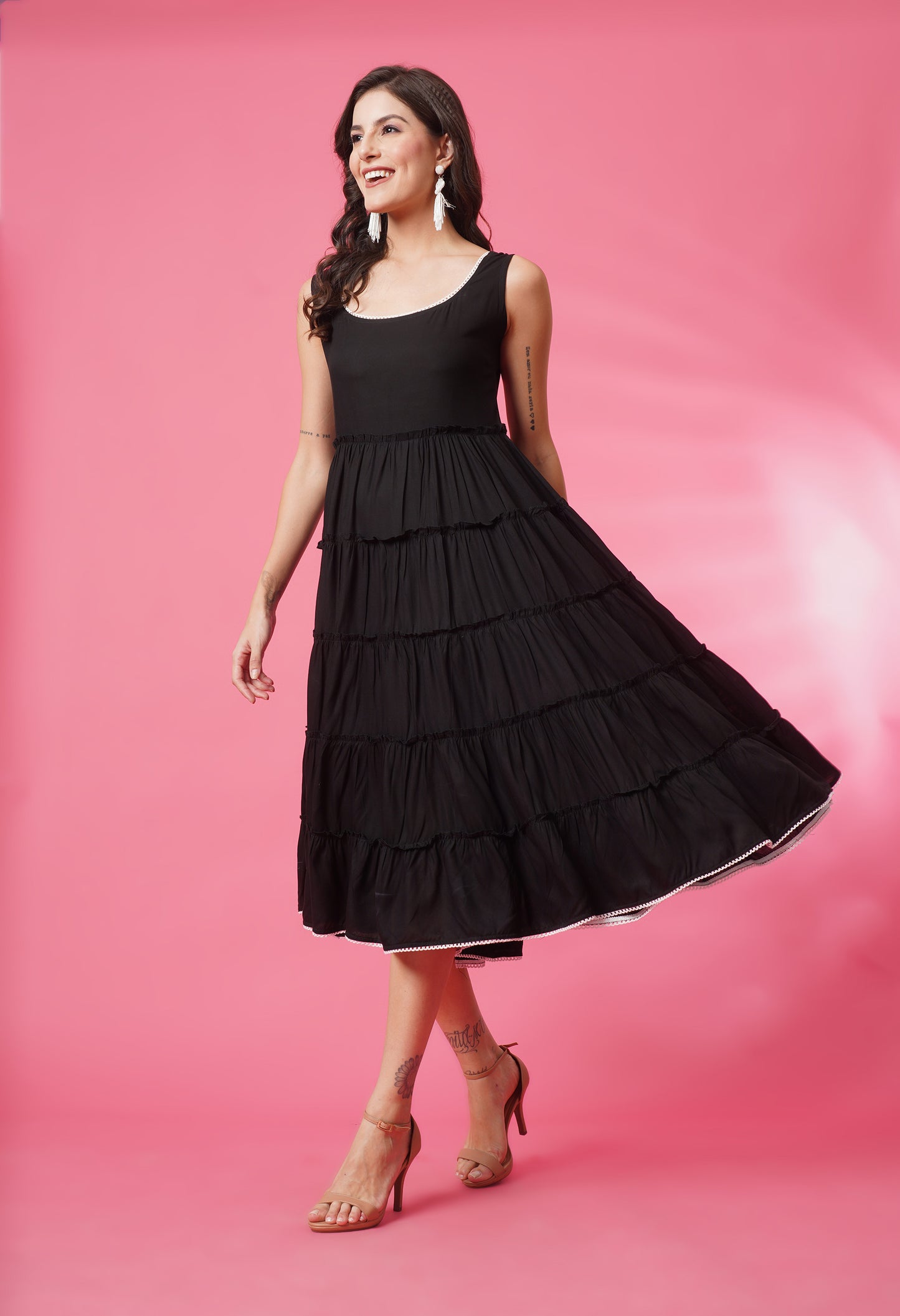 Velvet Night Tiered Dress
