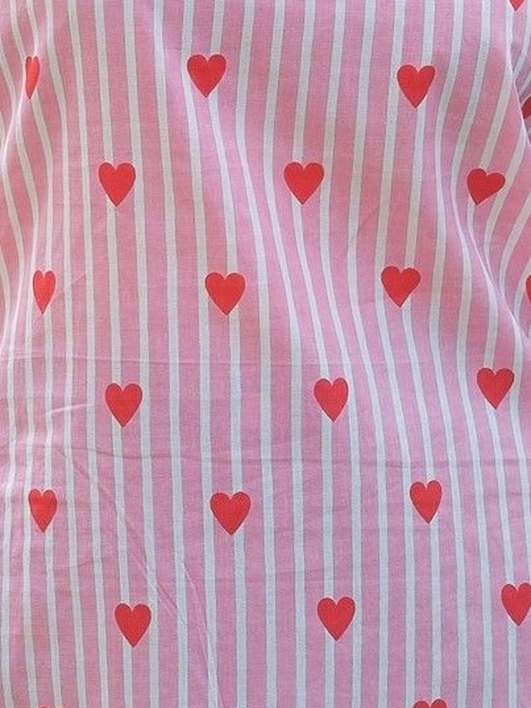 Heart Printed Striped Open Back Sleeveless Kurti (Pink)