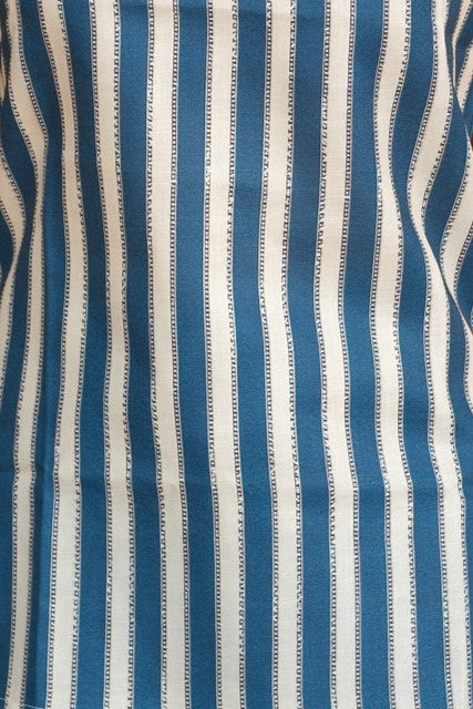 Vertical Striped Cotton Sleeveless Top (Blue & Beige)
