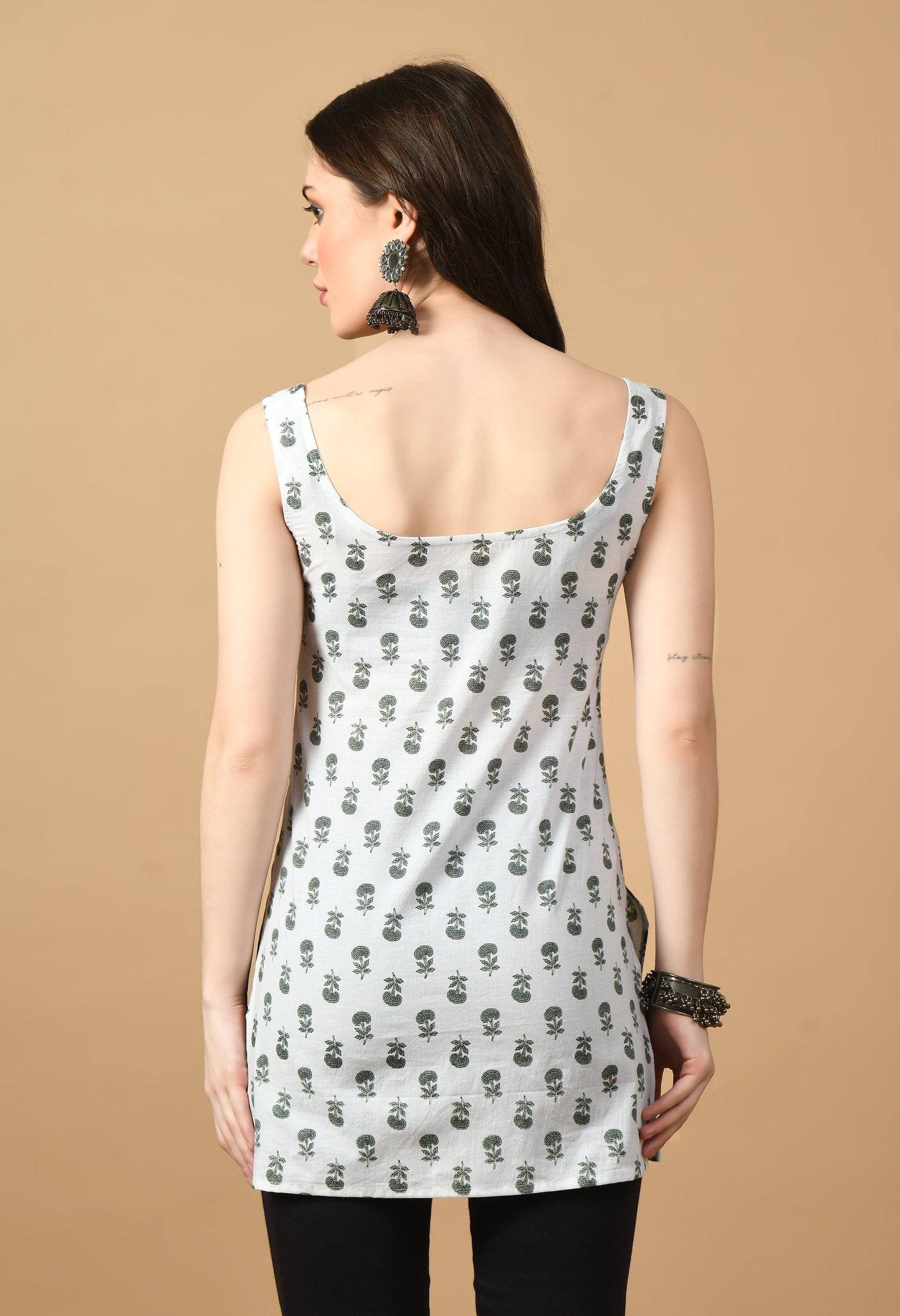 Pack of Two Sleeveless Tops for Women – Black and White Combo