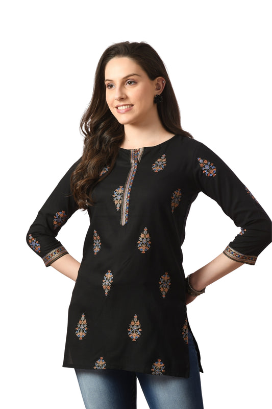 Noorika – Black Ethnic Motif Kurti