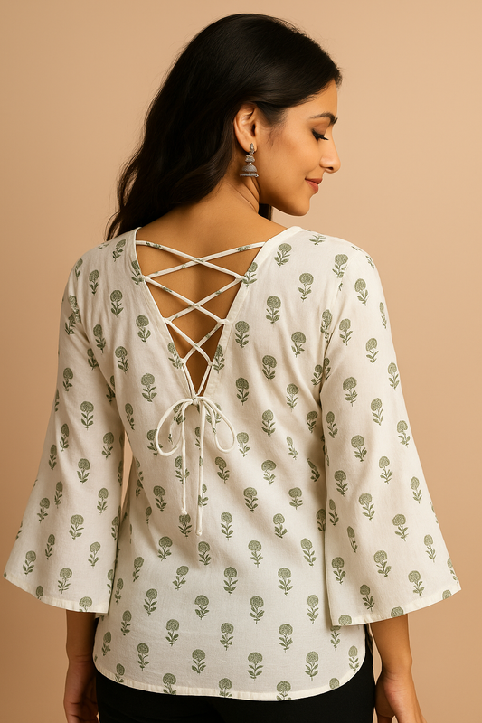 Gulbaan - Crisscross Back Cotton Top
