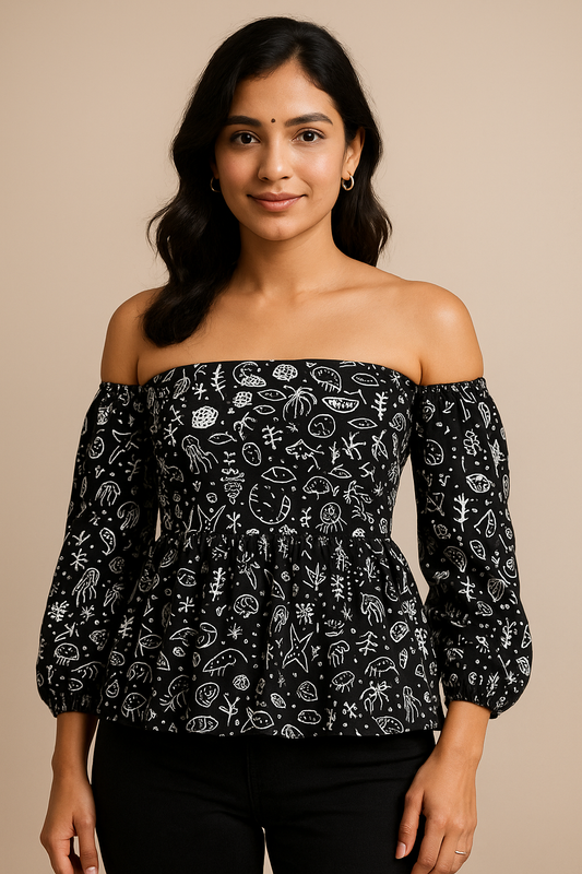 Starspell Off-Shoulder Peplum Top