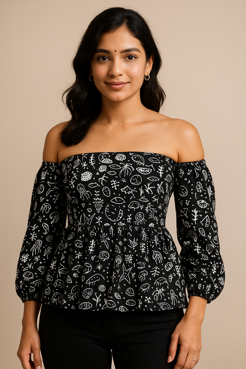 Starspell Off-Shoulder Peplum Top