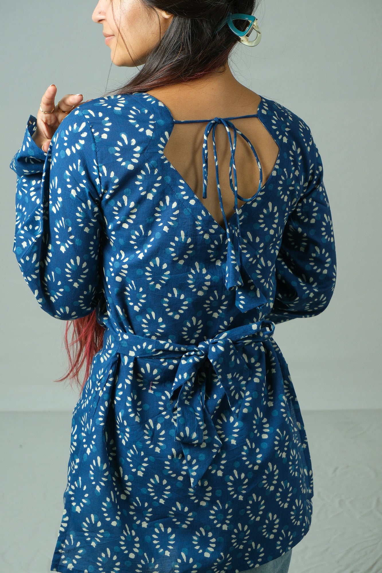 Tia – Open Back Kurti (Blue)