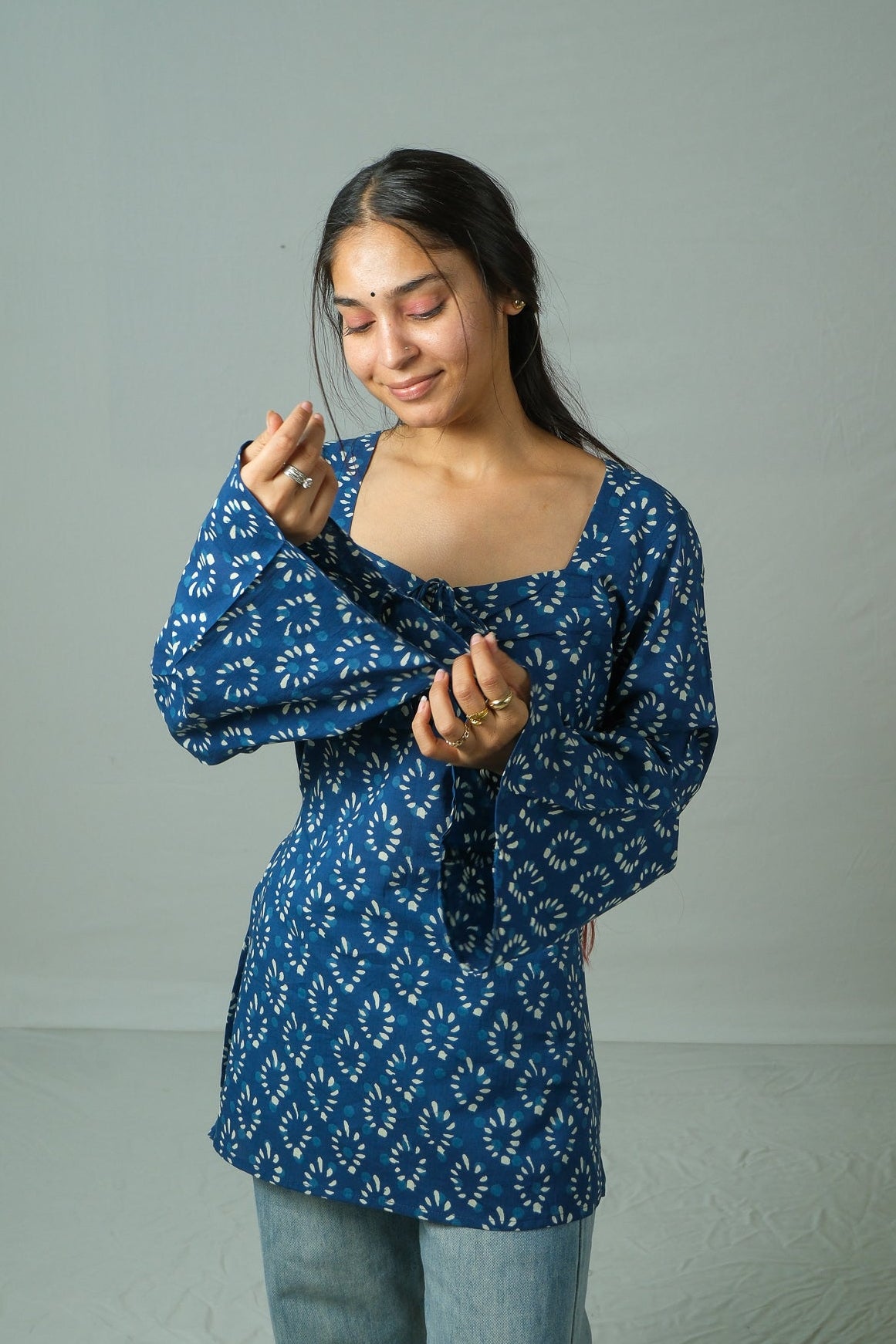 Tia – Open Back Kurti (Blue)