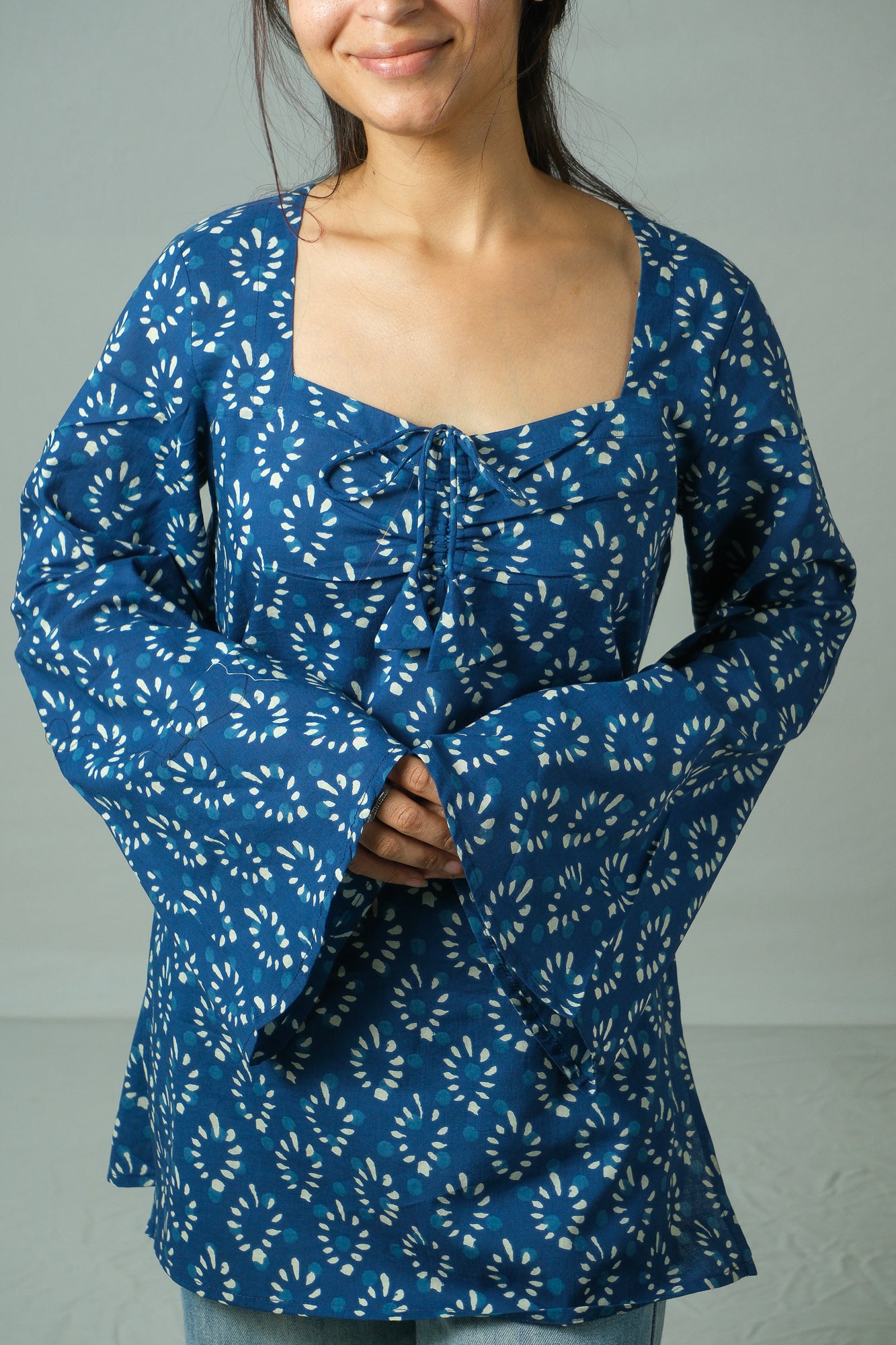 Tia – Open Back Kurti (Blue)