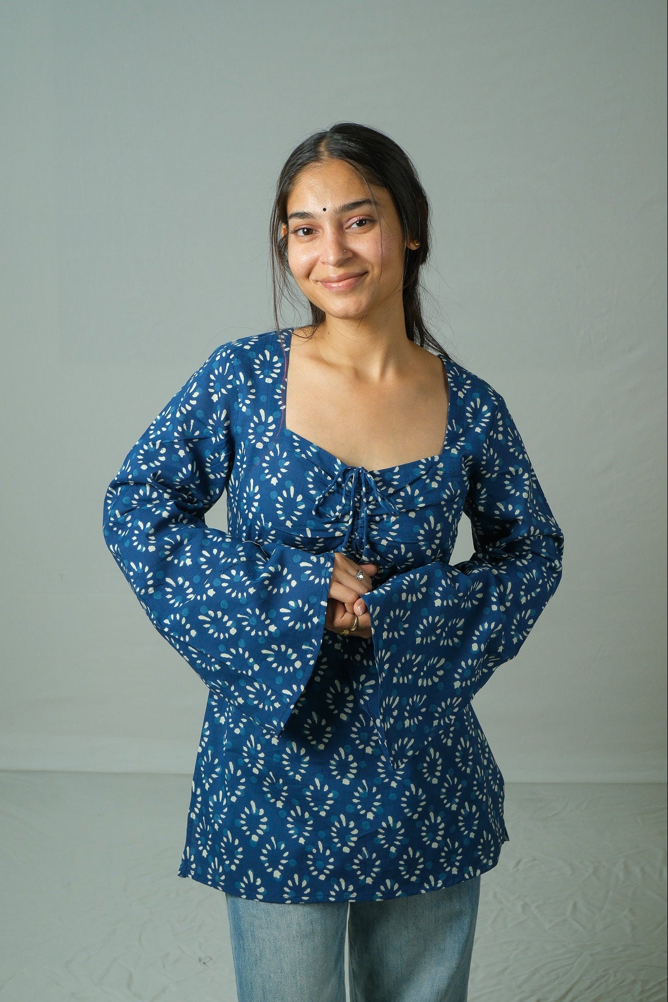 Tia – Open Back Kurti (Blue)