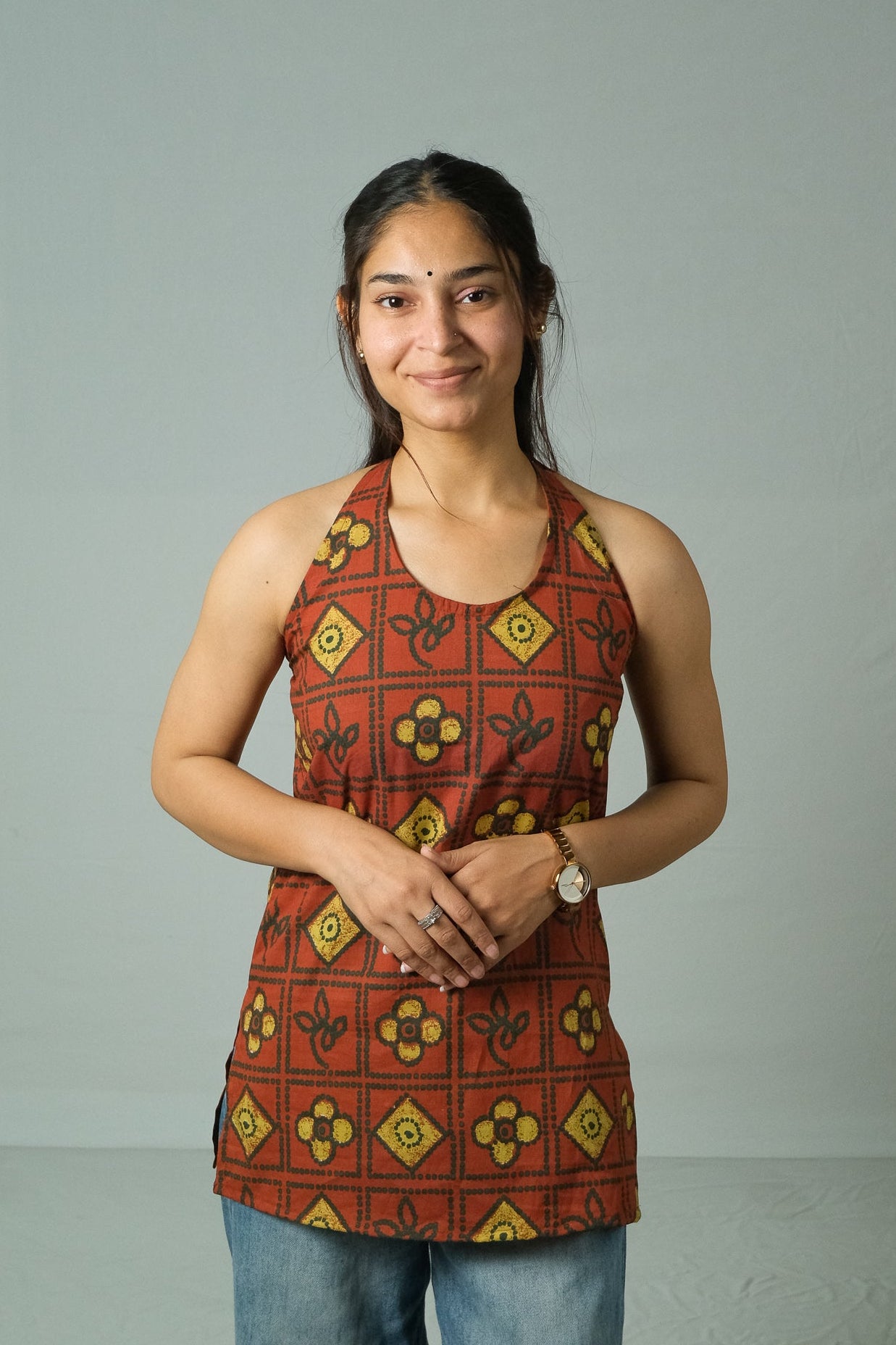 Zyra – Halter Neck Top (Rust)