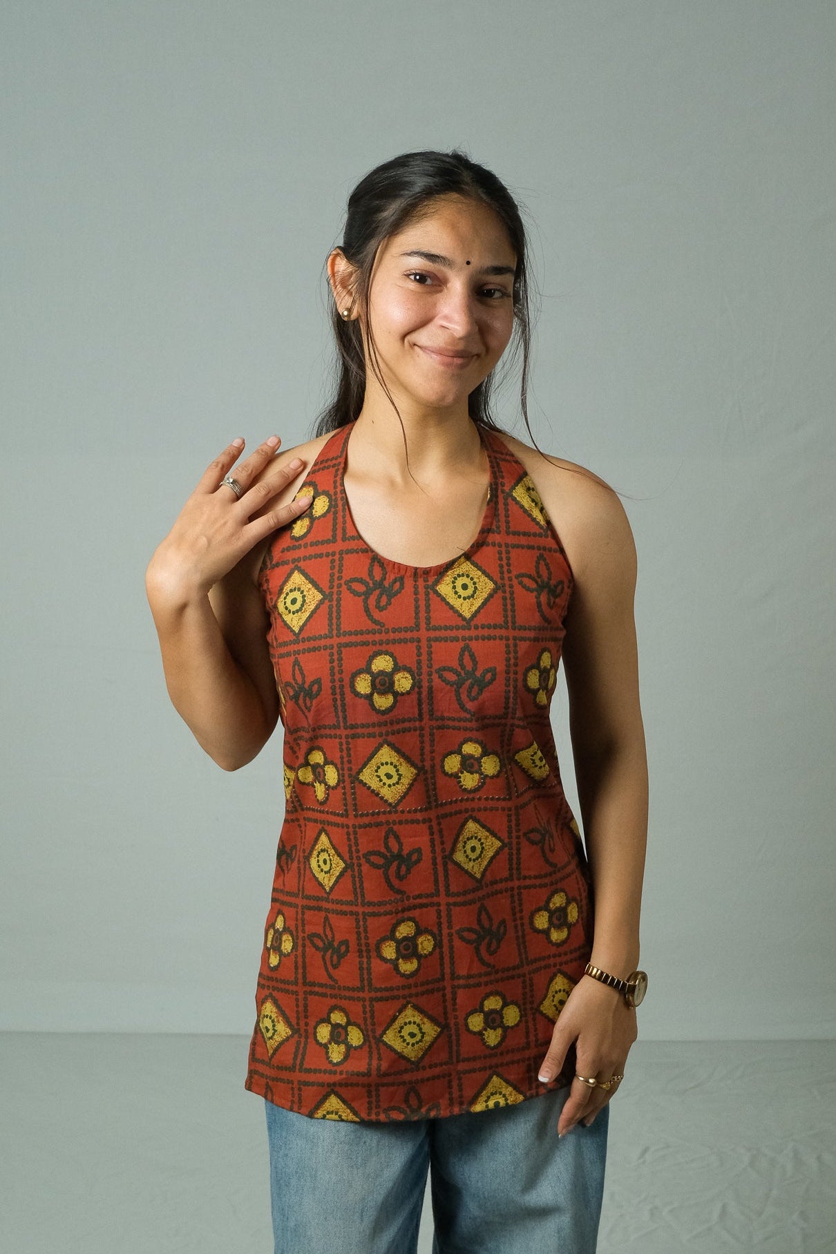 Zyra – Halter Neck Top (Rust)