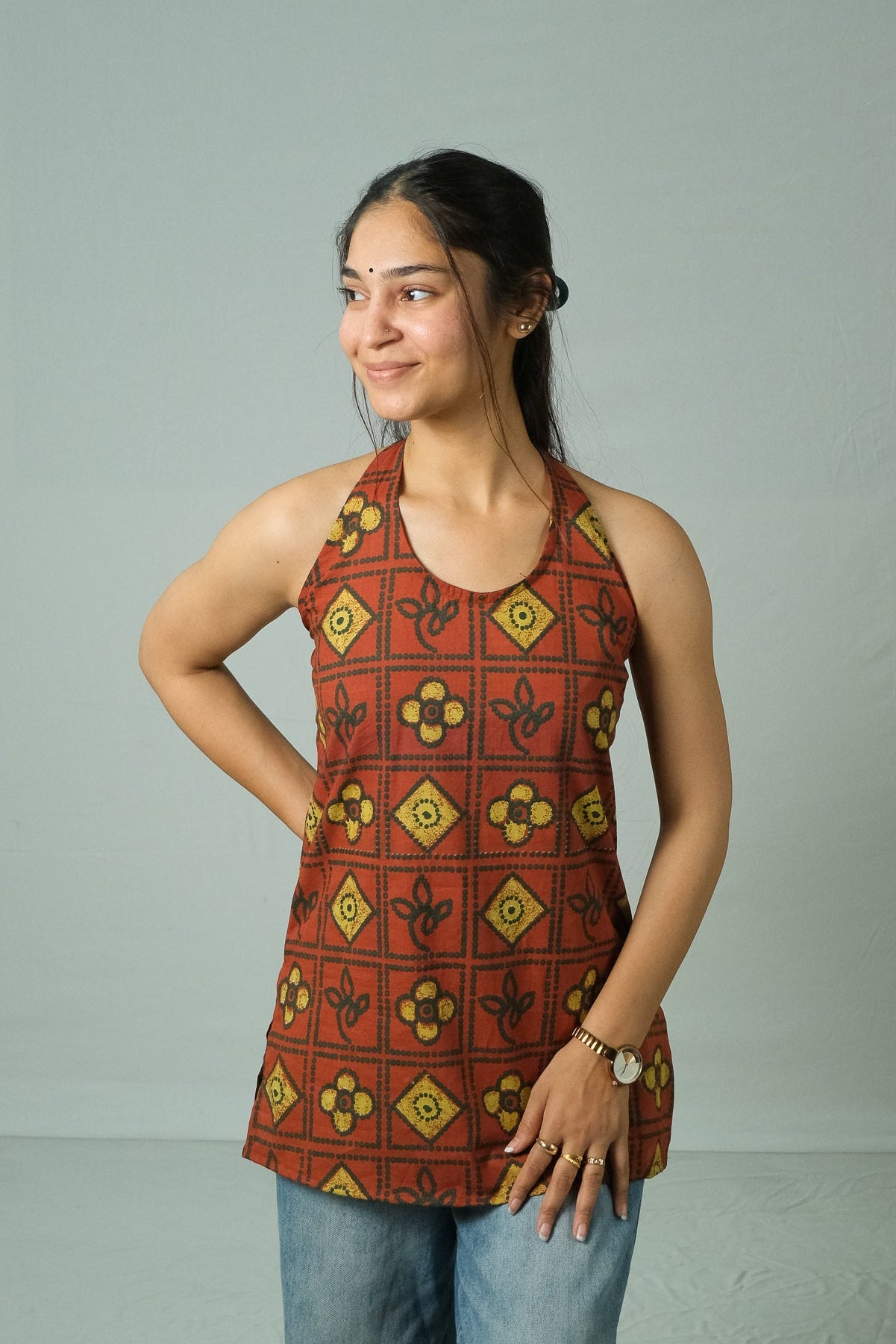 Zyra – Halter Neck Top (Rust)