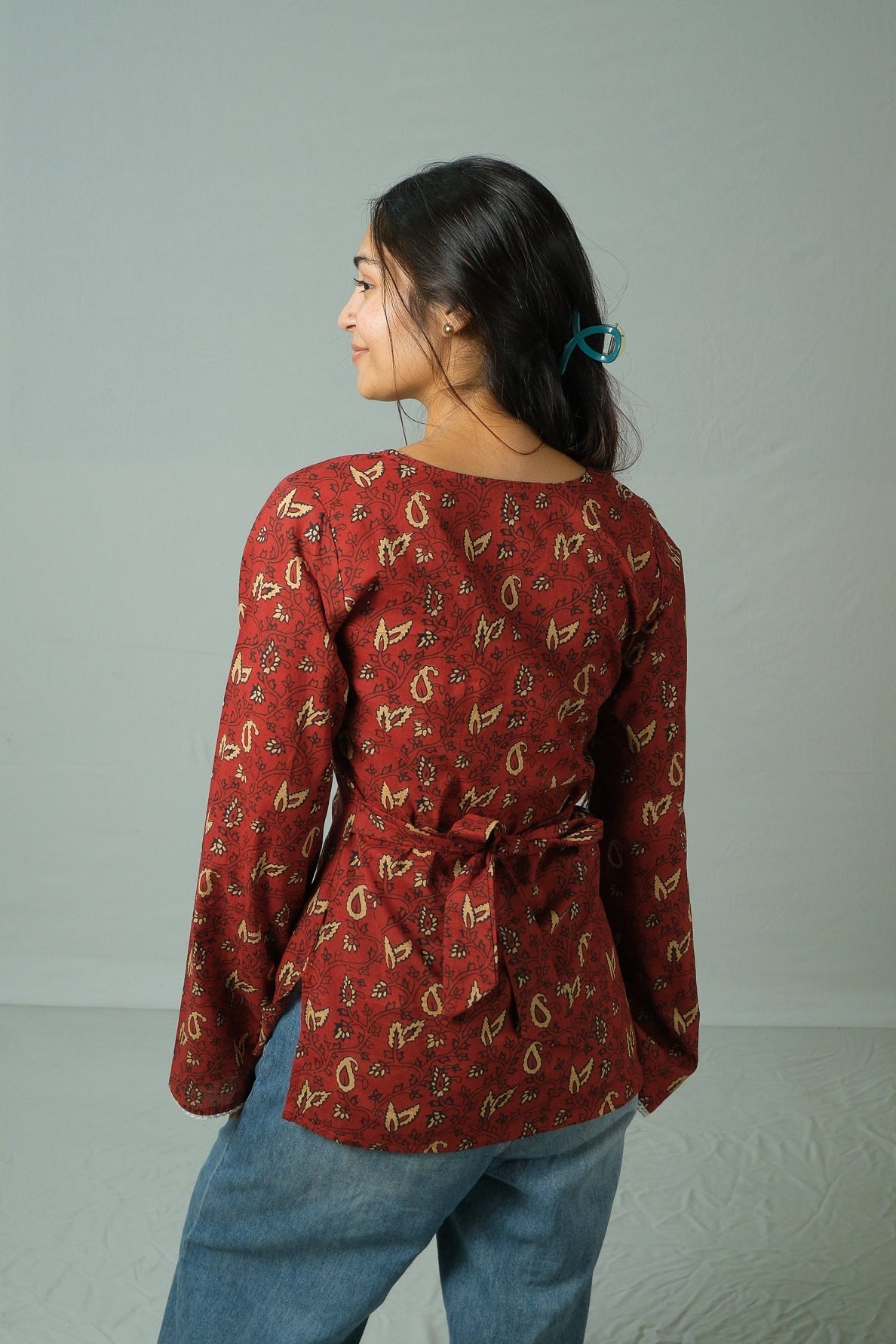 Riona – Square Neck Kurti (Maroon)