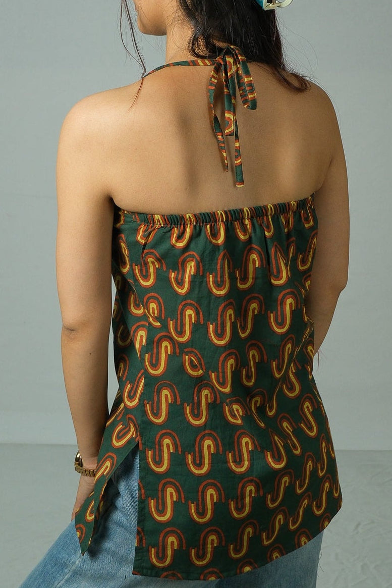 Veyra – Halter Neck Top (Bottle Green)