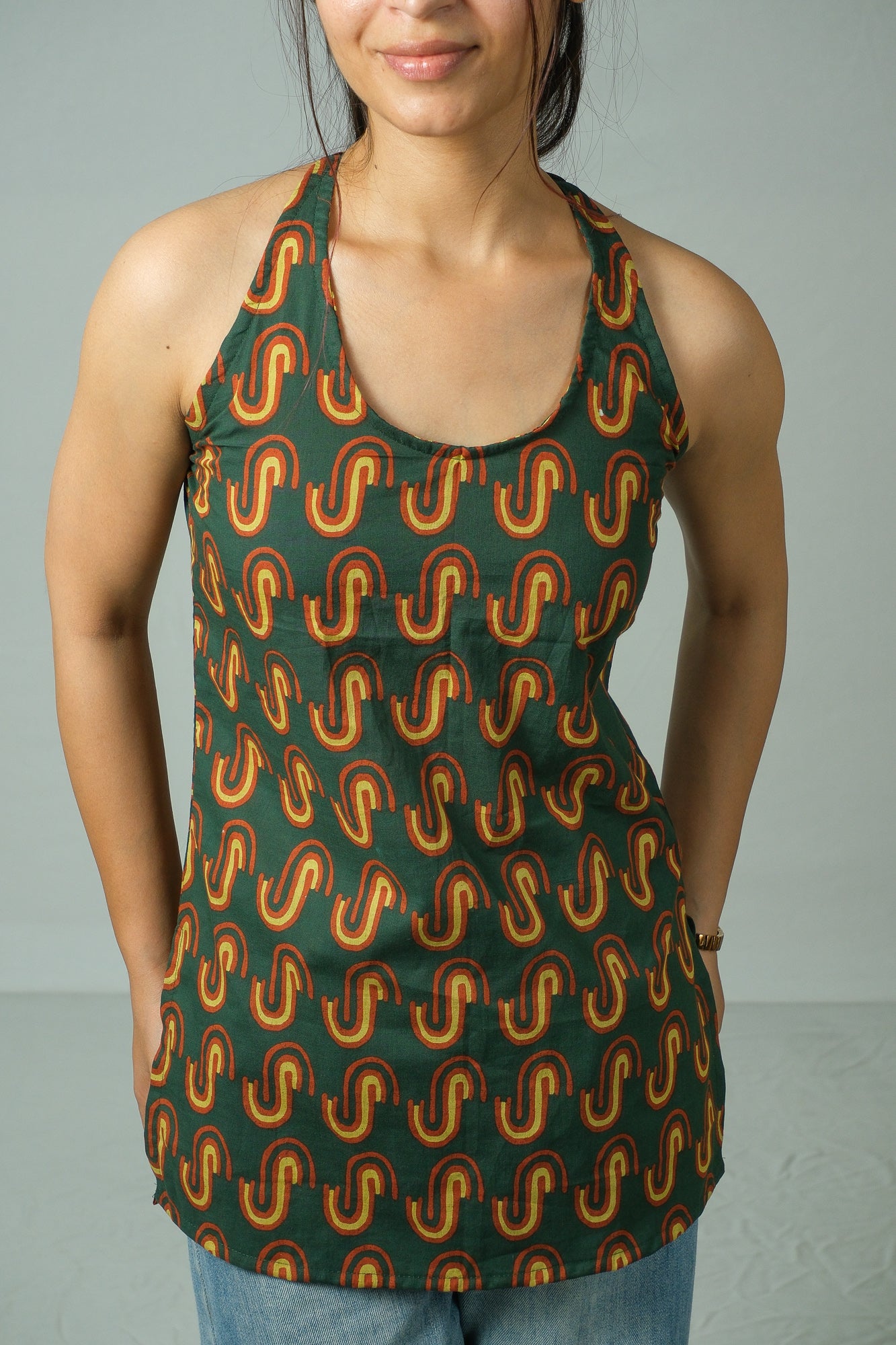 Veyra – Halter Neck Top (Bottle Green)