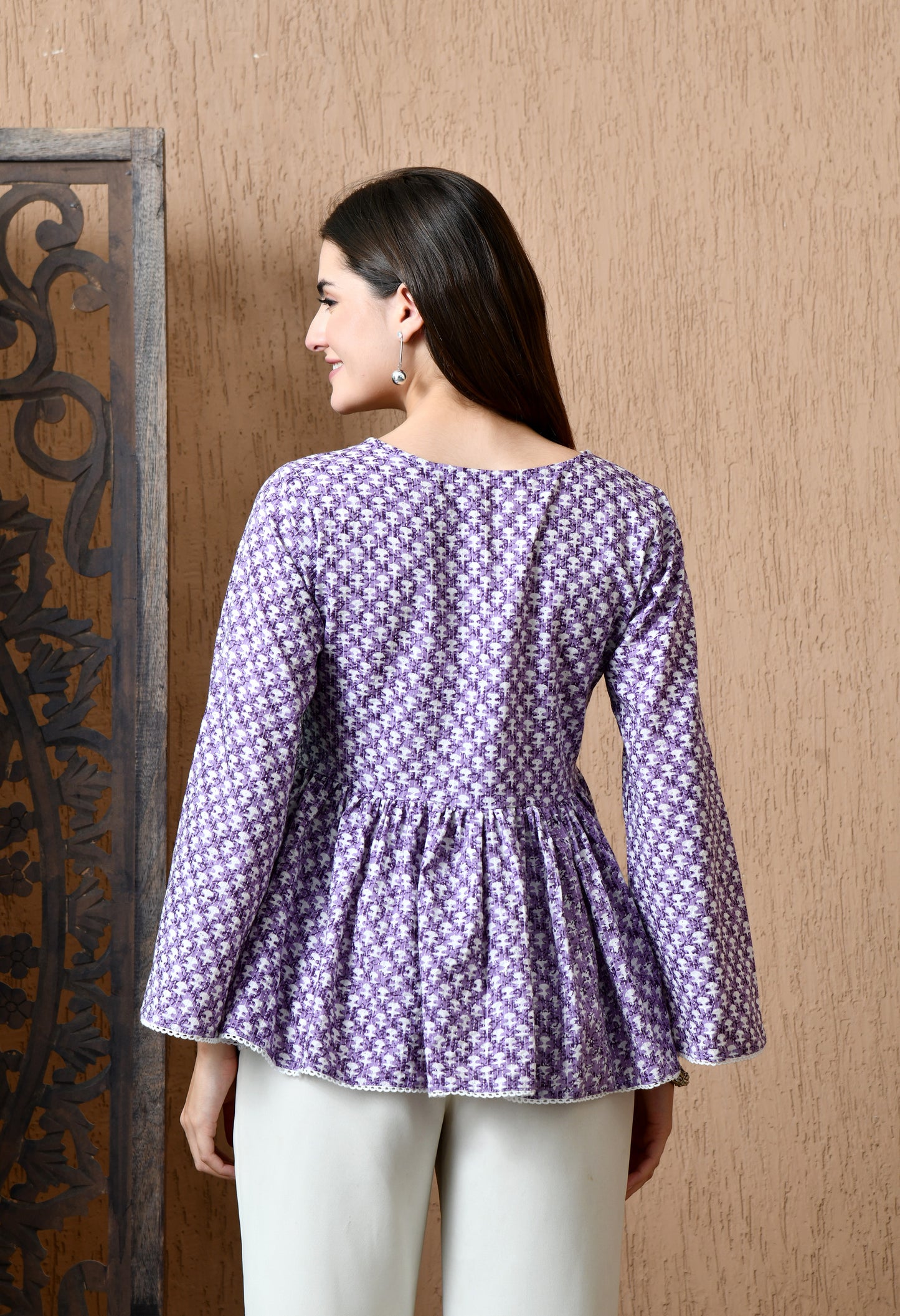 Mirelle – Lilac Mist Cotton Peplum Top