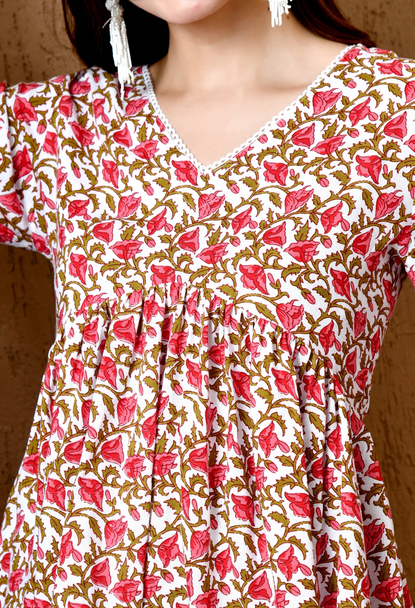 Rosa – Scarlet Red Cotton Peplum Top