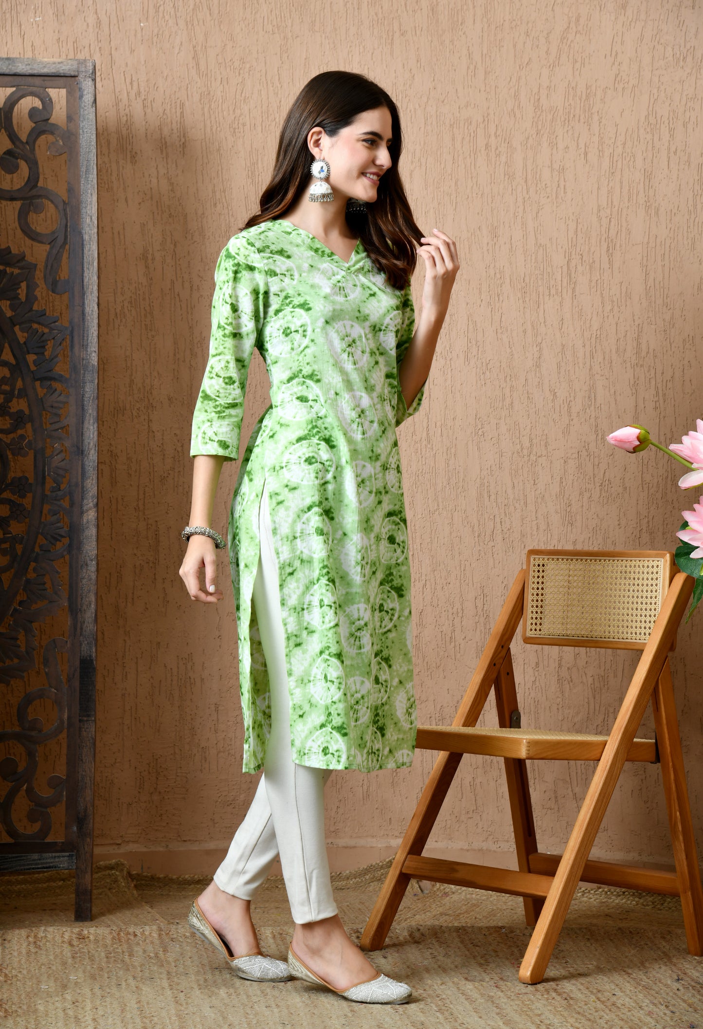 Tisya – Light Green Ombre Print Kurta