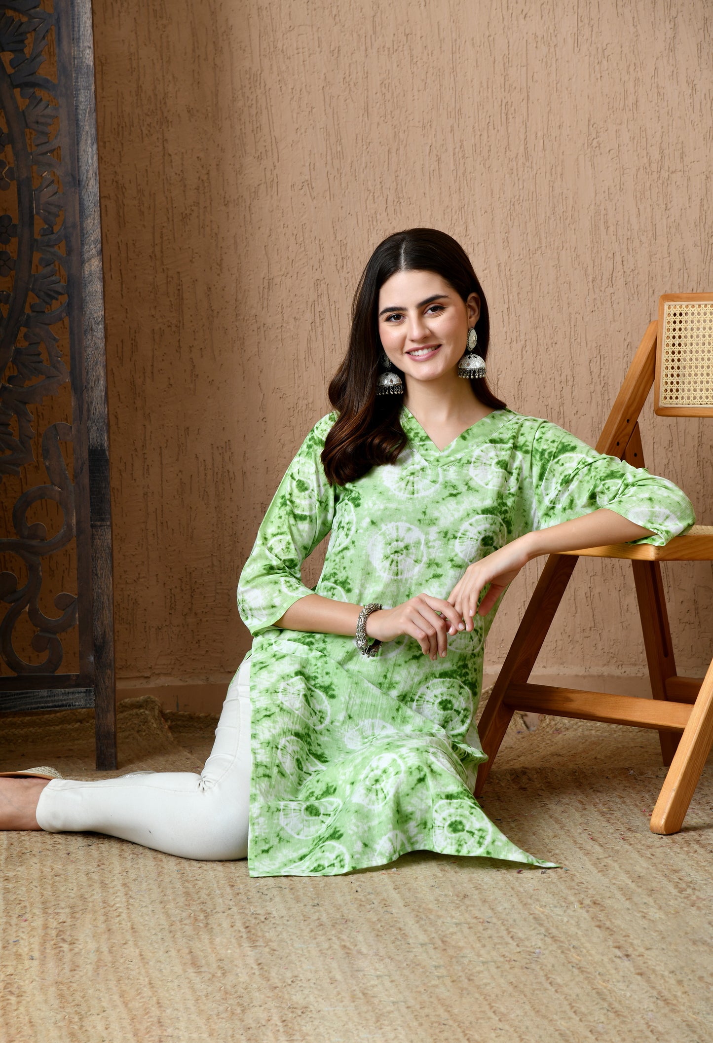 Tisya – Light Green Ombre Print Kurta