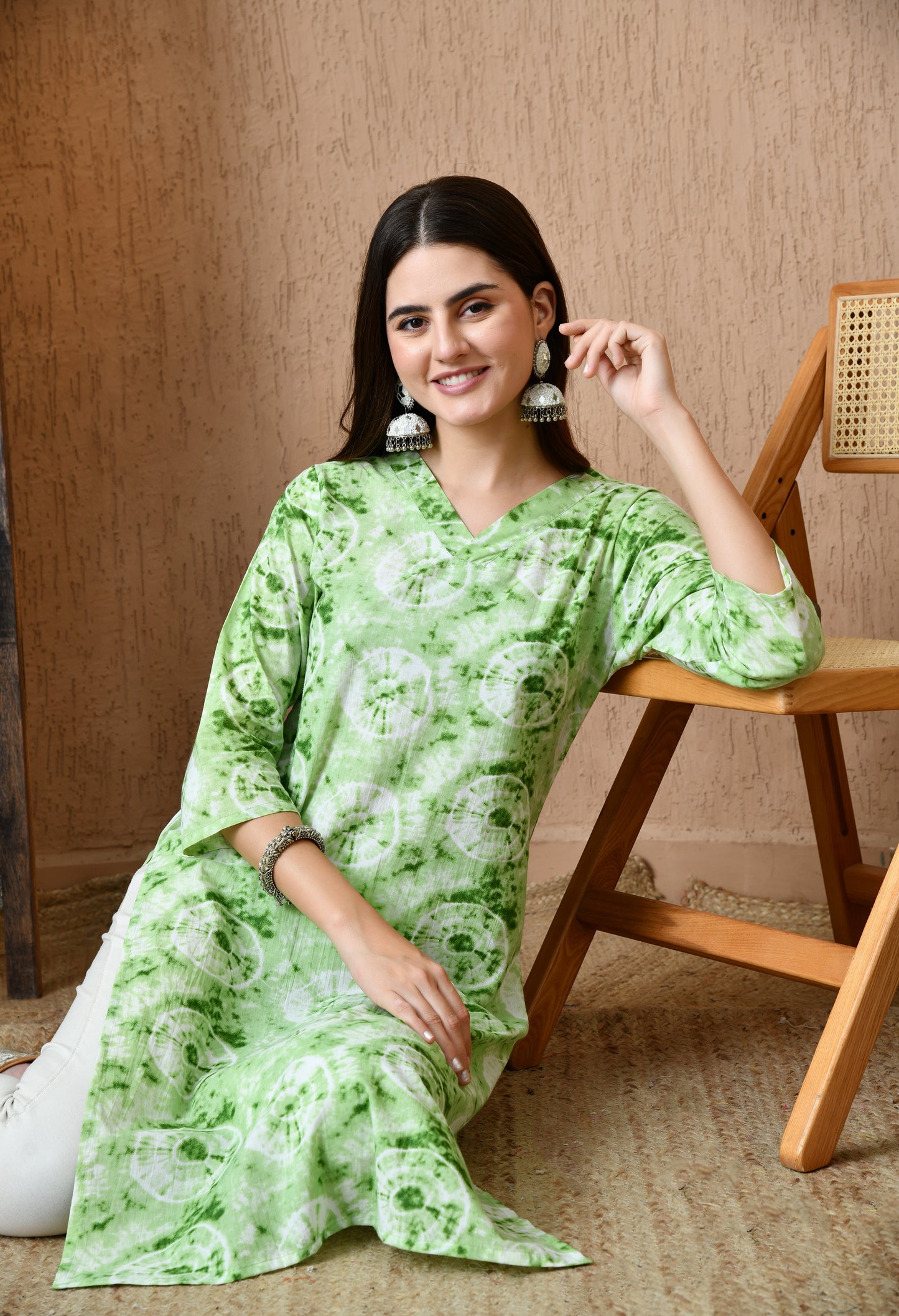 Tisya – Light Green Ombre Print Kurta