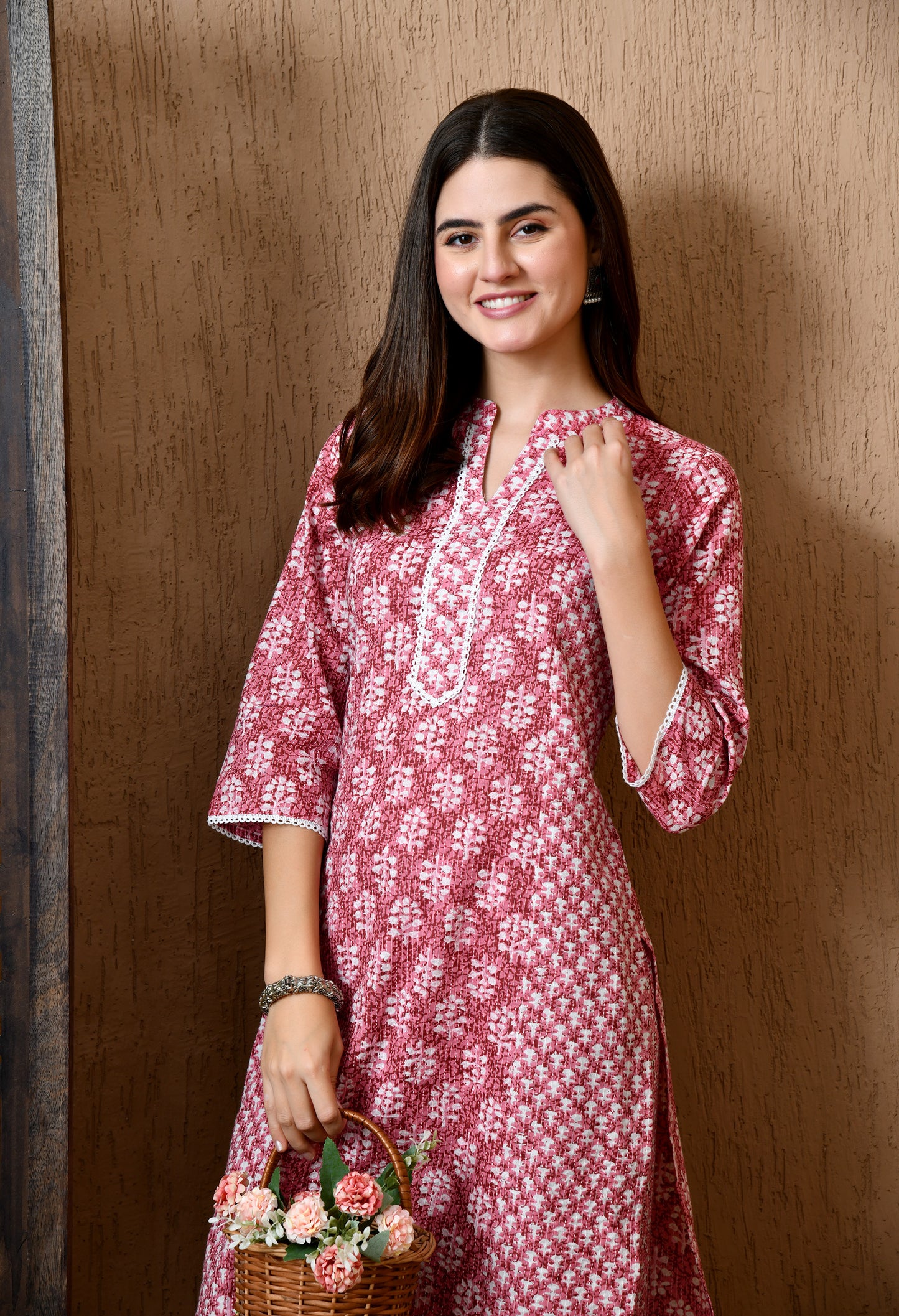 Suhani – Mauve Kurta Pant Set with Traditional Motif Print
