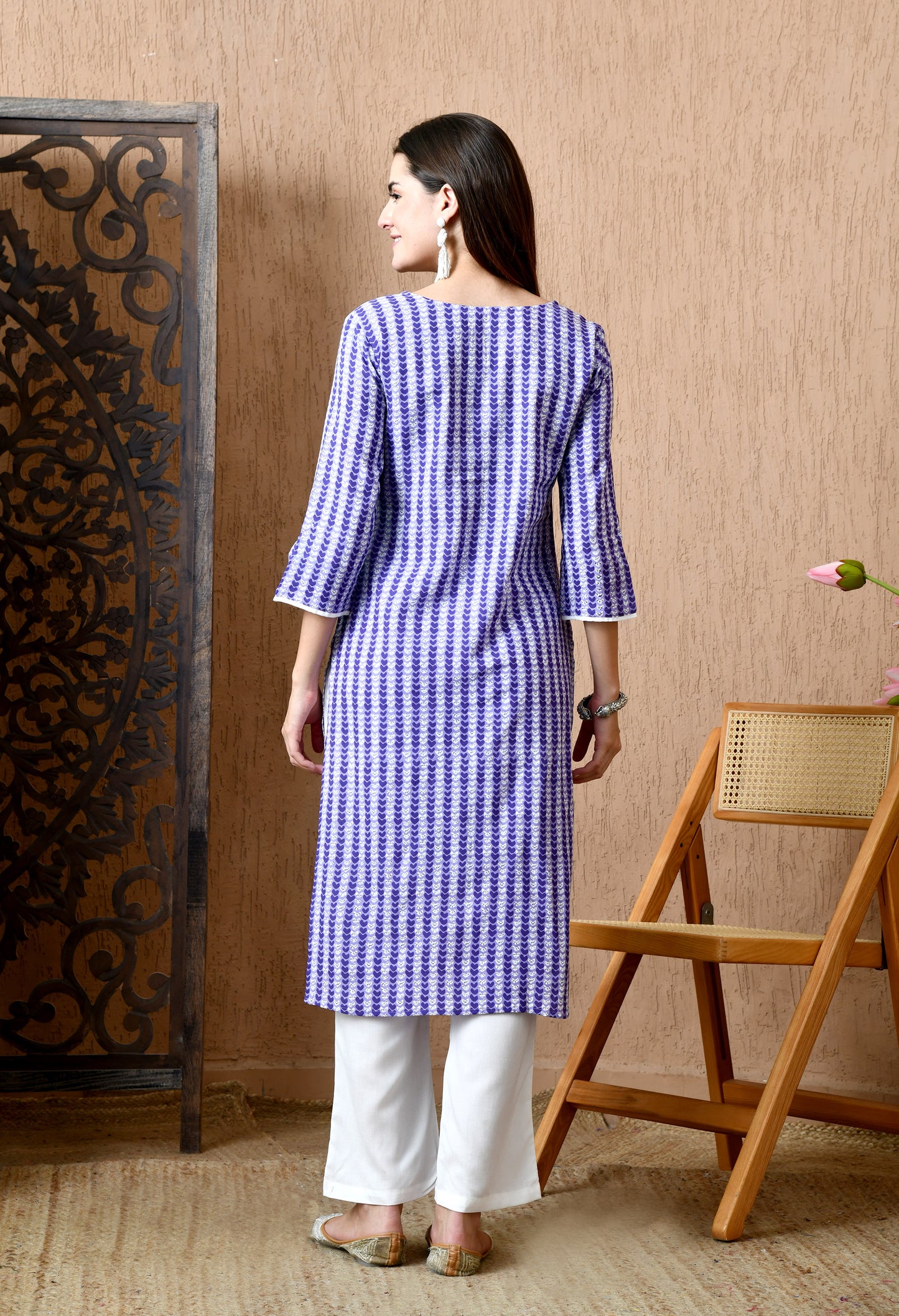 Anuraa – Lavender Heart Print Kurta Pant Set